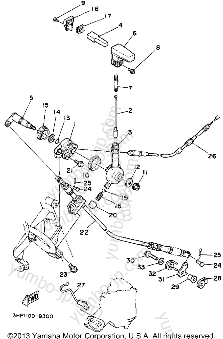 Reverse Lever для квадроциклов YAMAHA MOTO-4 (YFM350ERD) 1992 г.