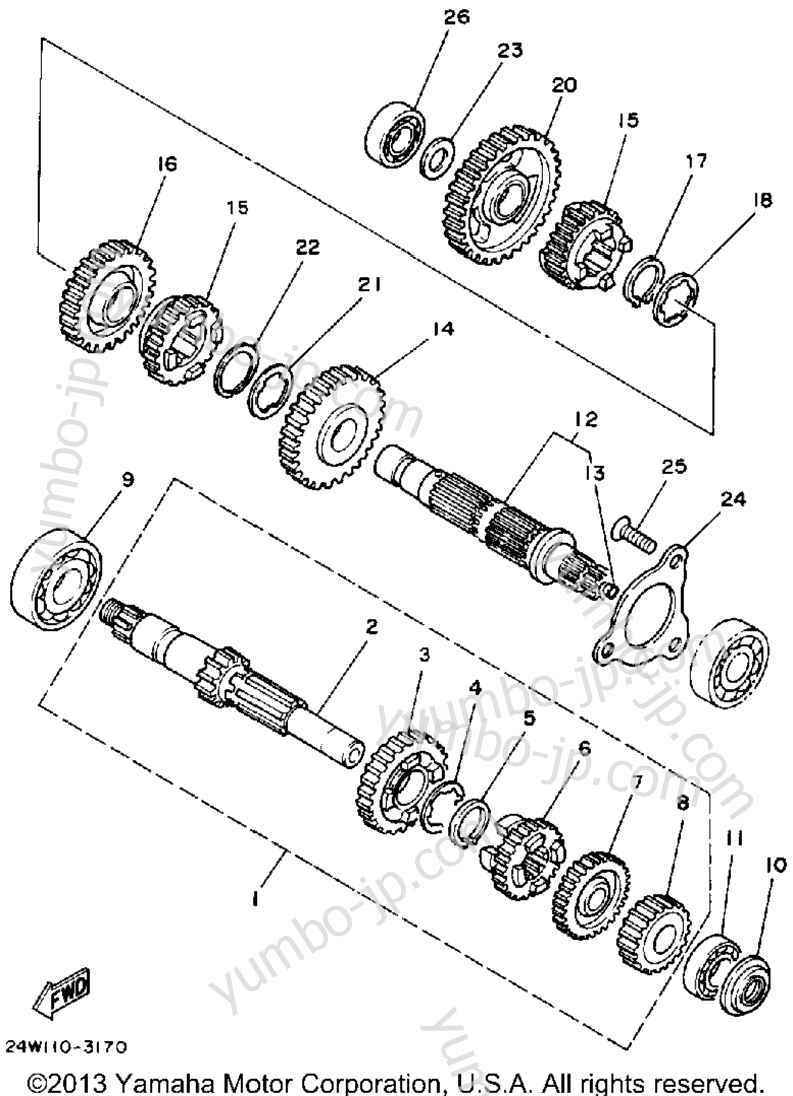 TRANSMISSION для квадроциклов YAMAHA MOTO-4 (YFM200N) 1985 г.