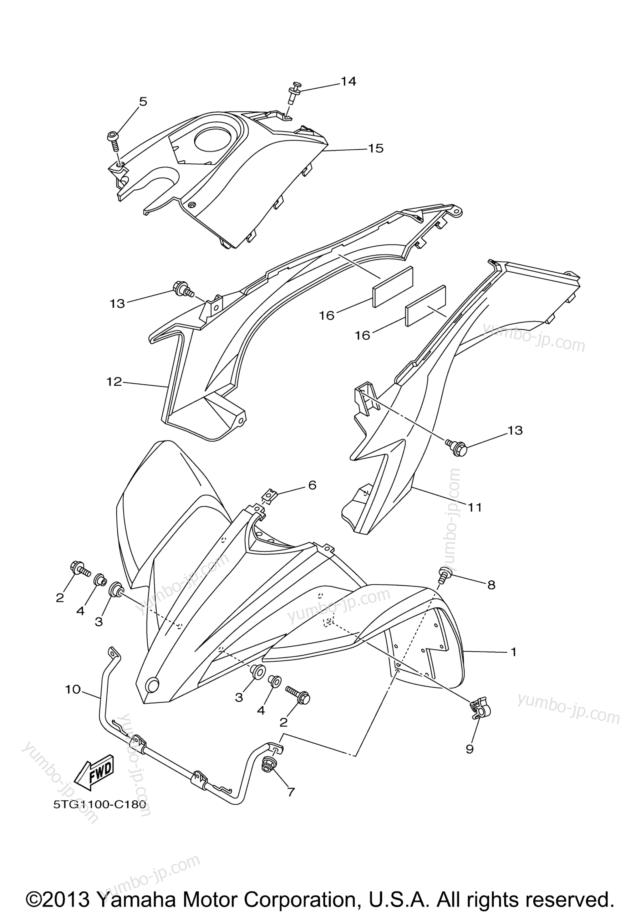 FRONT FENDER for ATVs YAMAHA YFZ450 SPECIAL EDITION (YFZ450SPX) 2008 year