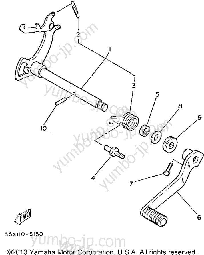 SHIFT SHAFT for ATVs YAMAHA BADGER (YFM80N) 1985 year