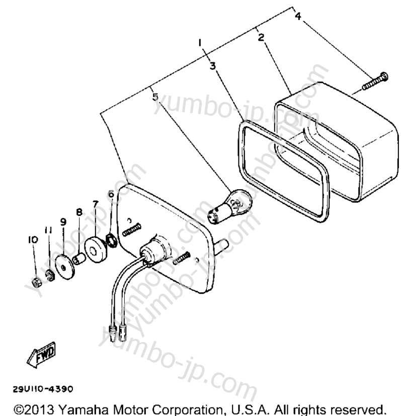 TAILLIGHT для квадроциклов YAMAHA YTM225DRS 1986 г.