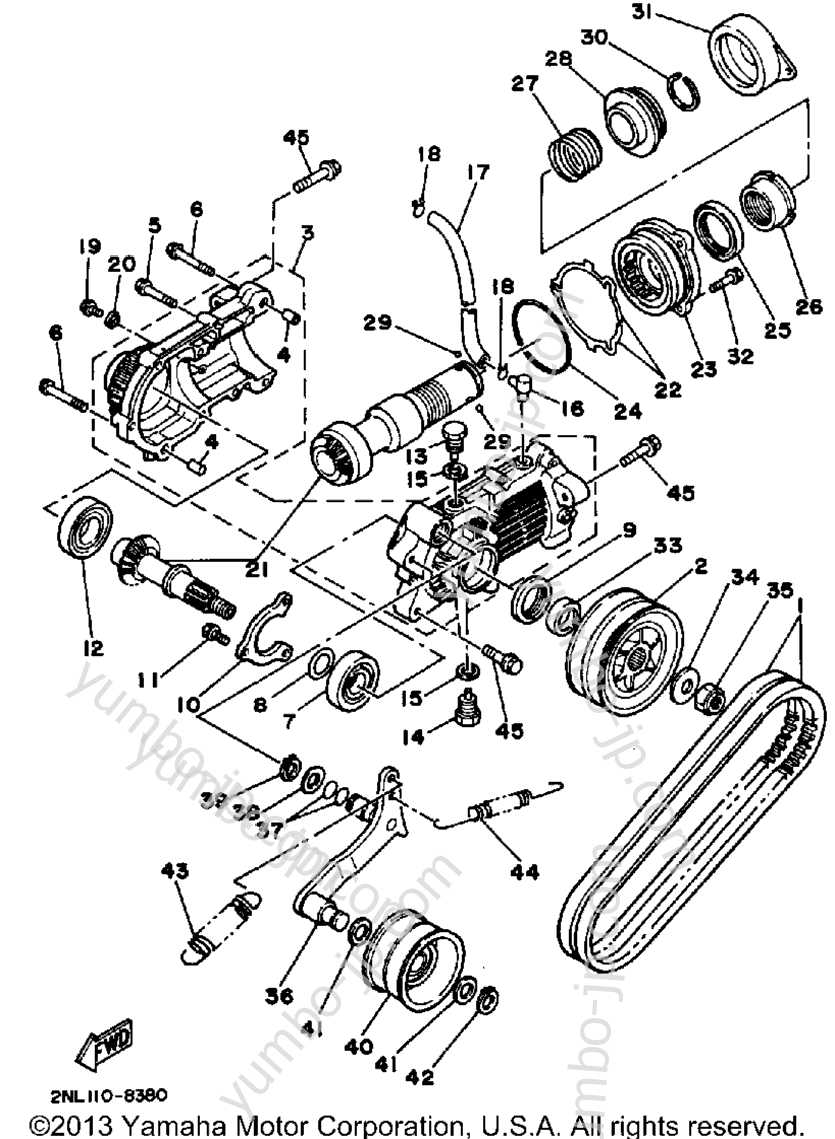 Power Take Off for ATVs YAMAHA TERRA PRO (YFP350U) 1988 year