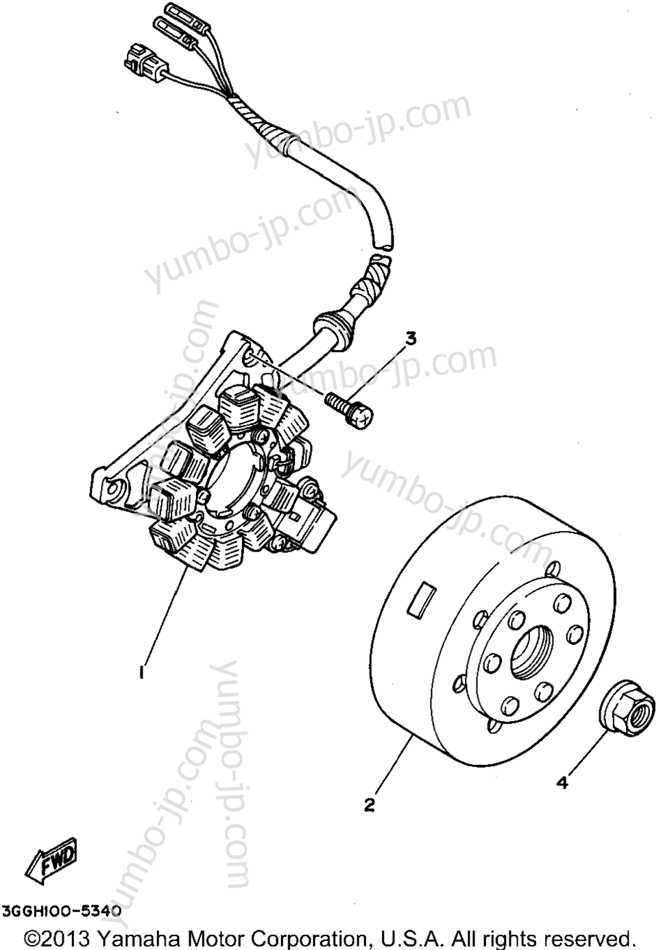 GENERATOR for ATVs YAMAHA BANSHEE (YFZ350G) 1995 year