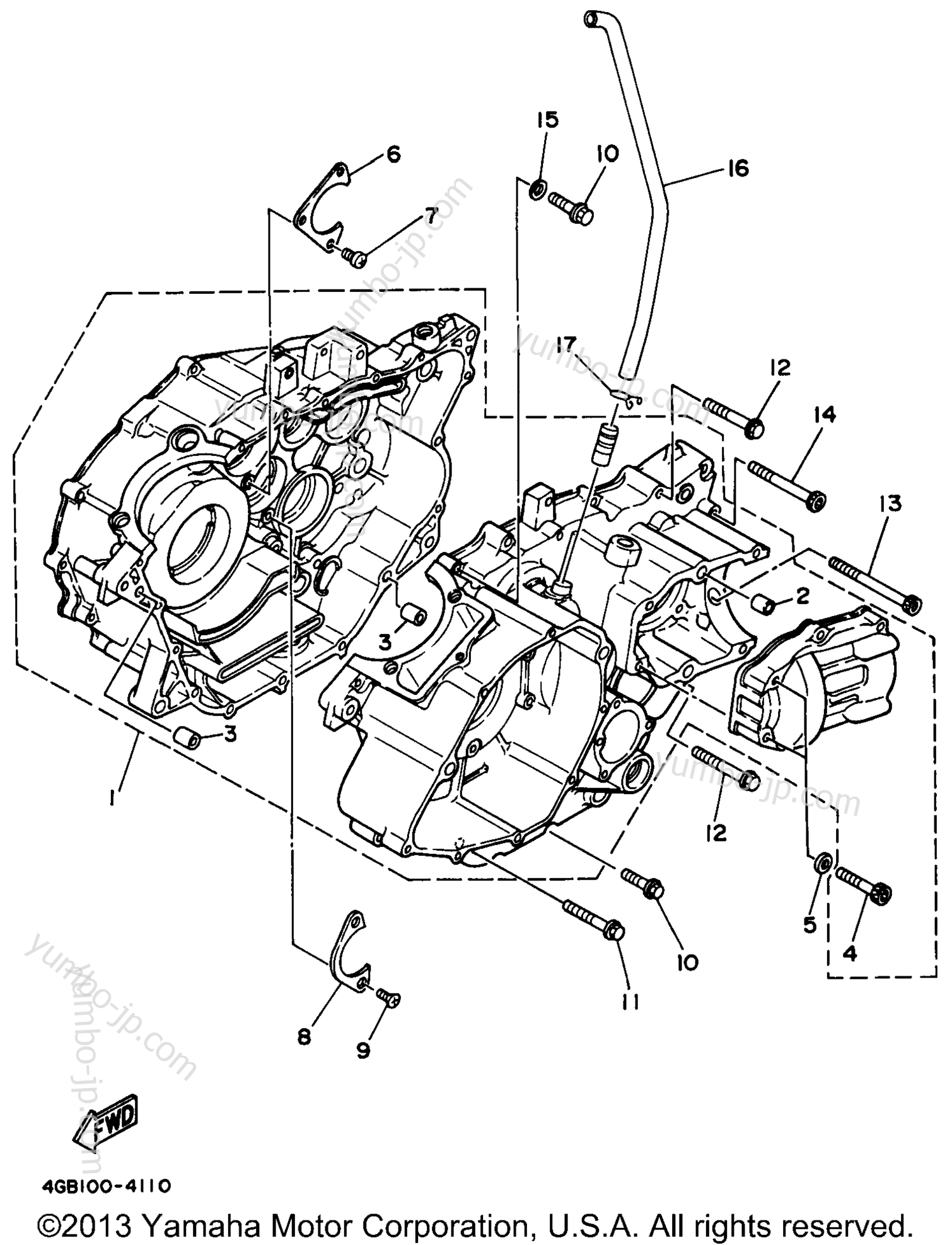 Крышка картера для квадроциклов YAMAHA BIG BEAR 2WD (YFM350UH_M) 1996 г.