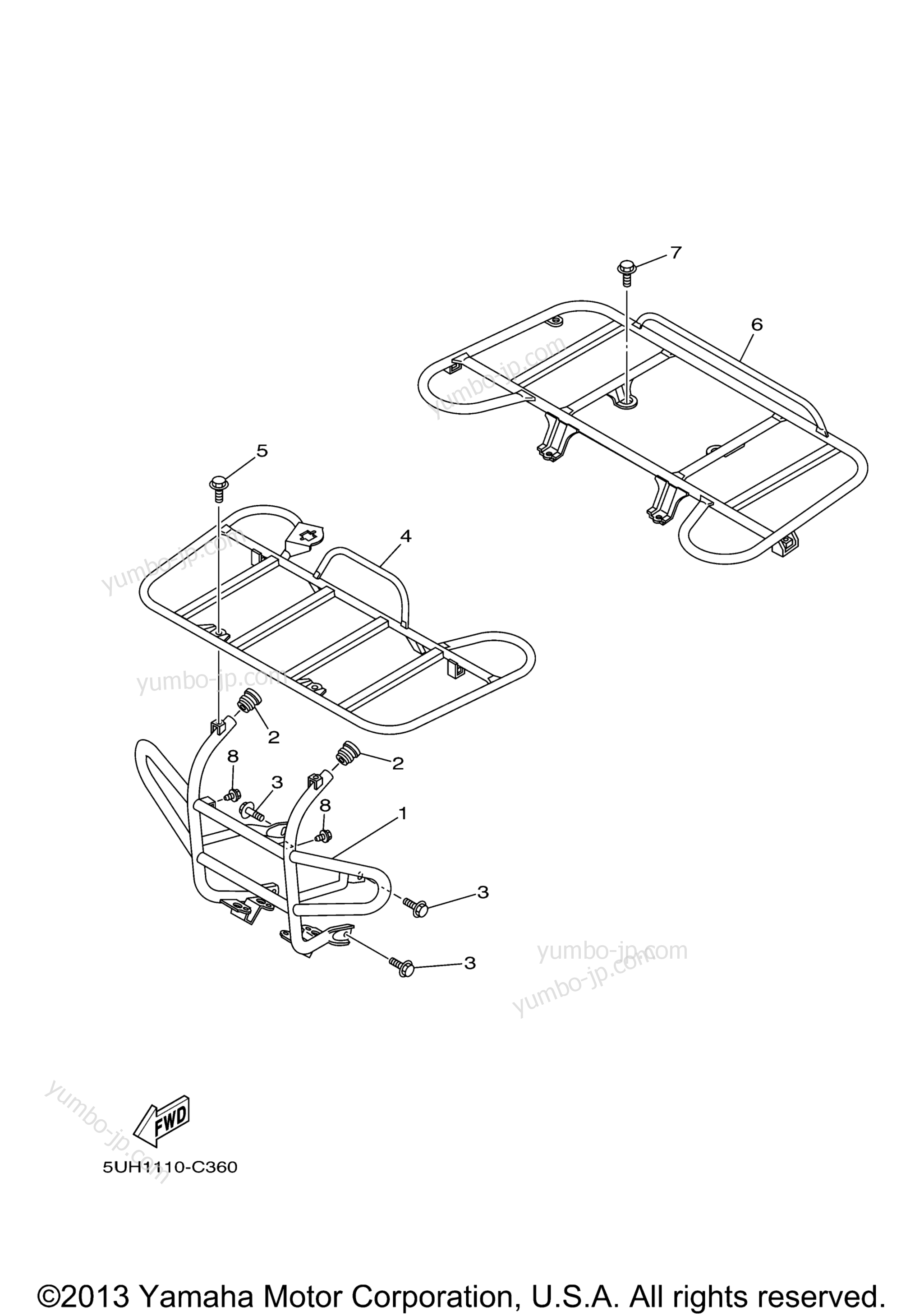 Guard for ATVs YAMAHA GRIZZLY 350 2WD (YFM35GAL) 2011 year