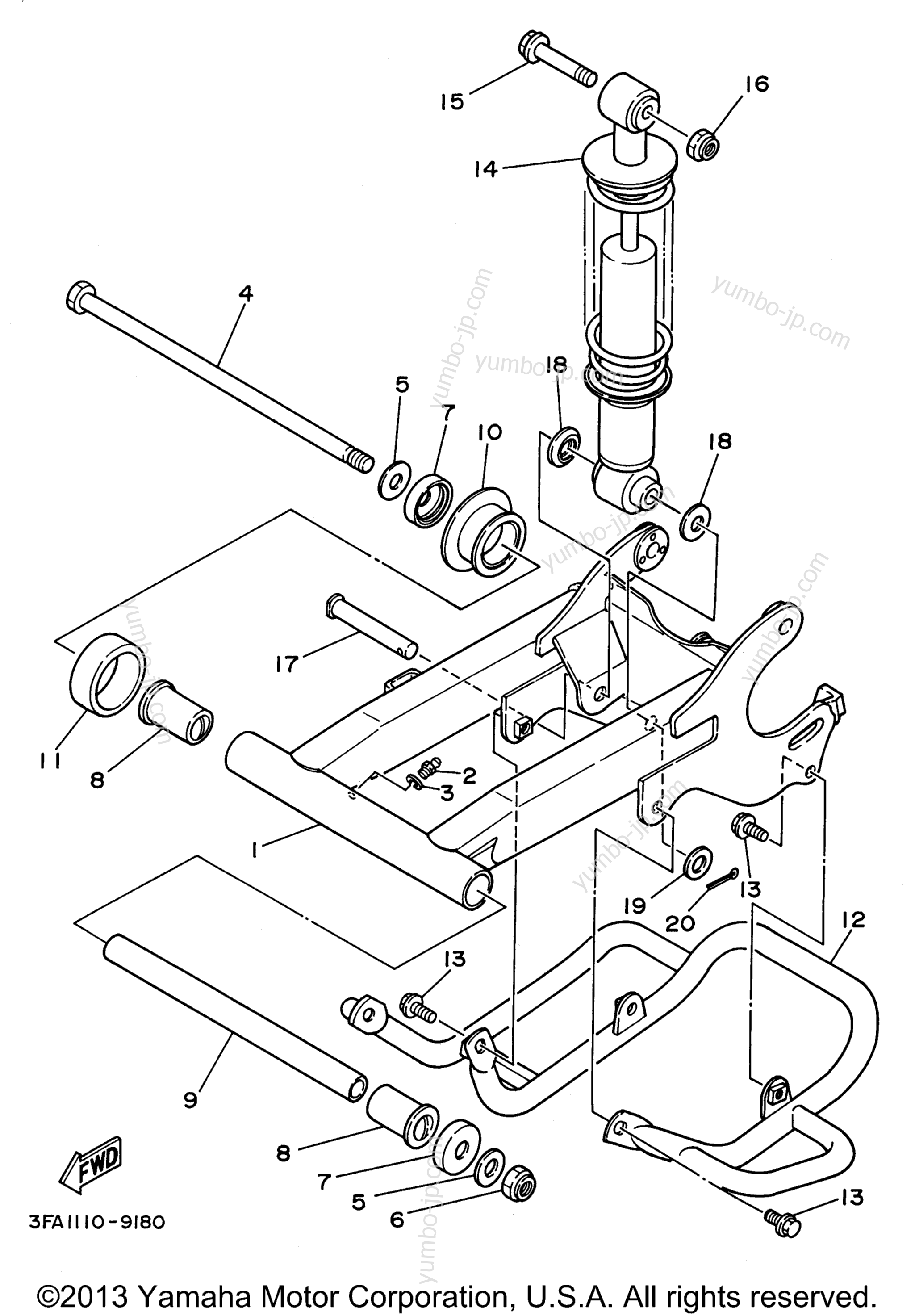 Rear Arm Suspension для квадроциклов YAMAHA BREEZE (YFA1H) 1996 г.