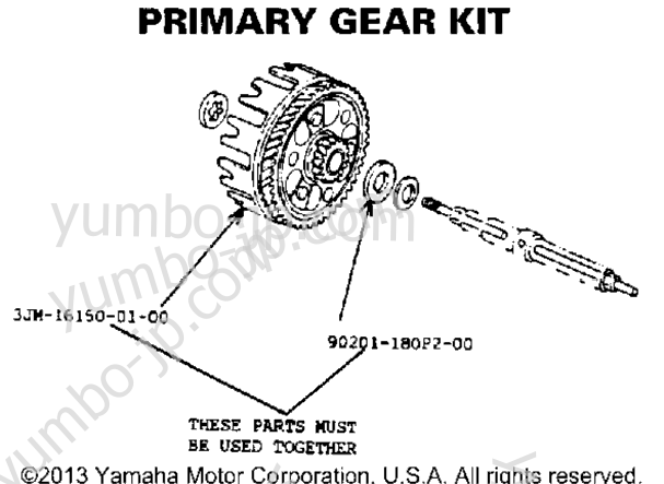 Primary Gear Kit for ATVs YAMAHA BLASTER (YFS200W) 1989 year