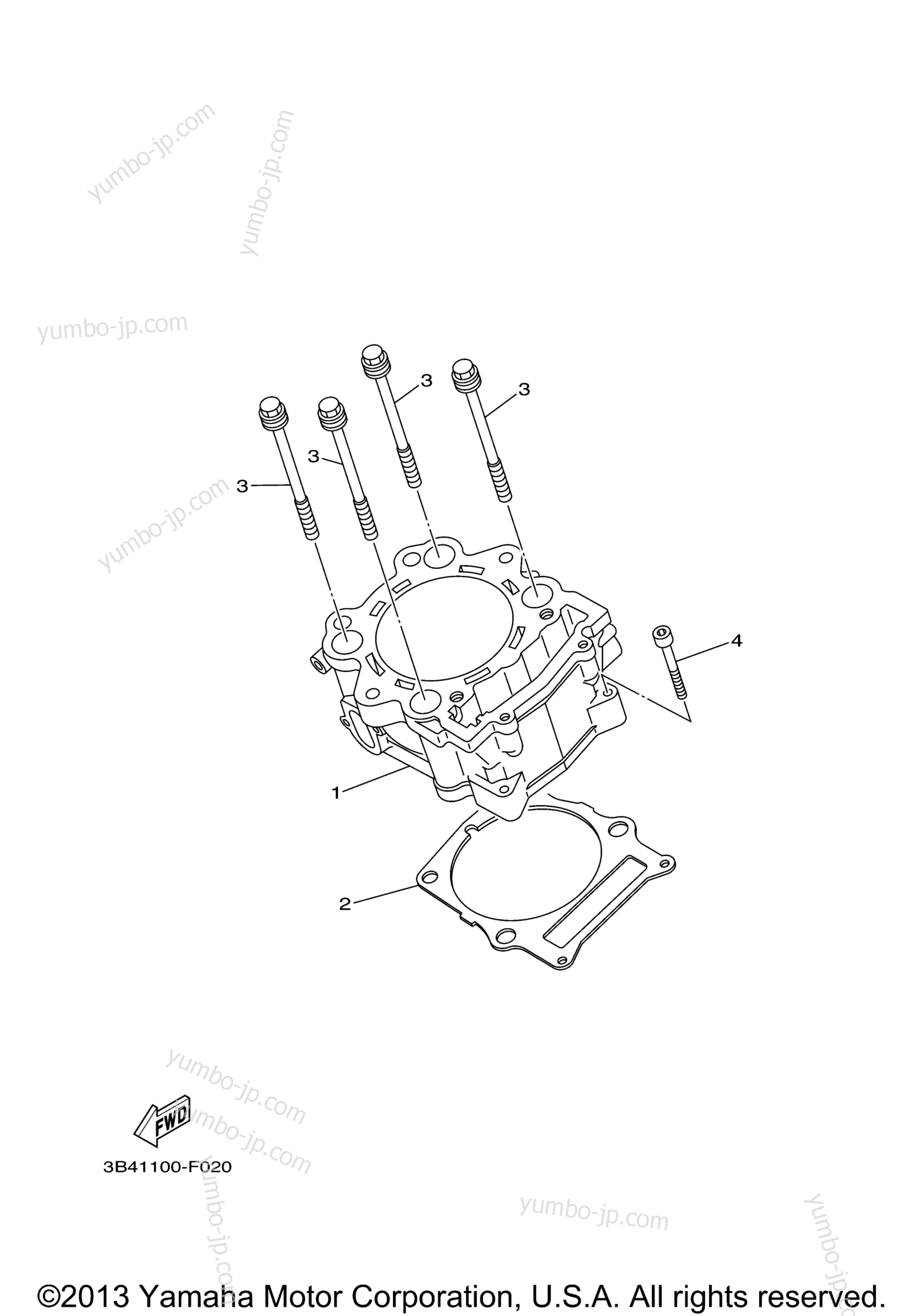 CYLINDER for ATVs YAMAHA GRIZZLY 700 EPS 4WD (YFM7FGPDL) 2013 year