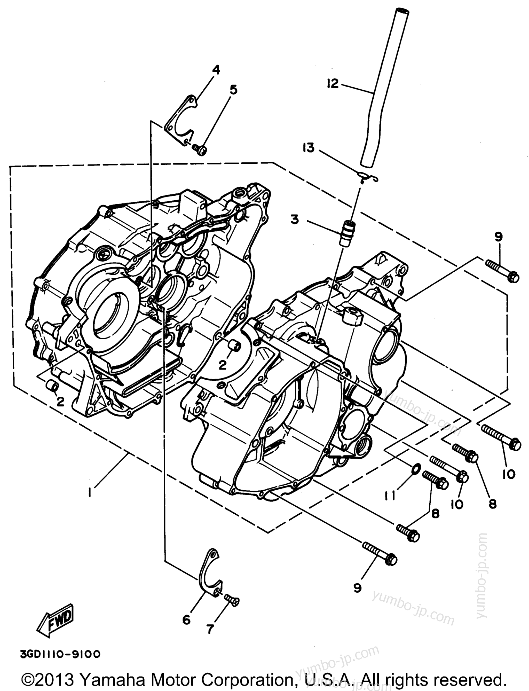 Крышка картера для квадроциклов YAMAHA WARRIOR (YFM350XG_M) 1995 г.
