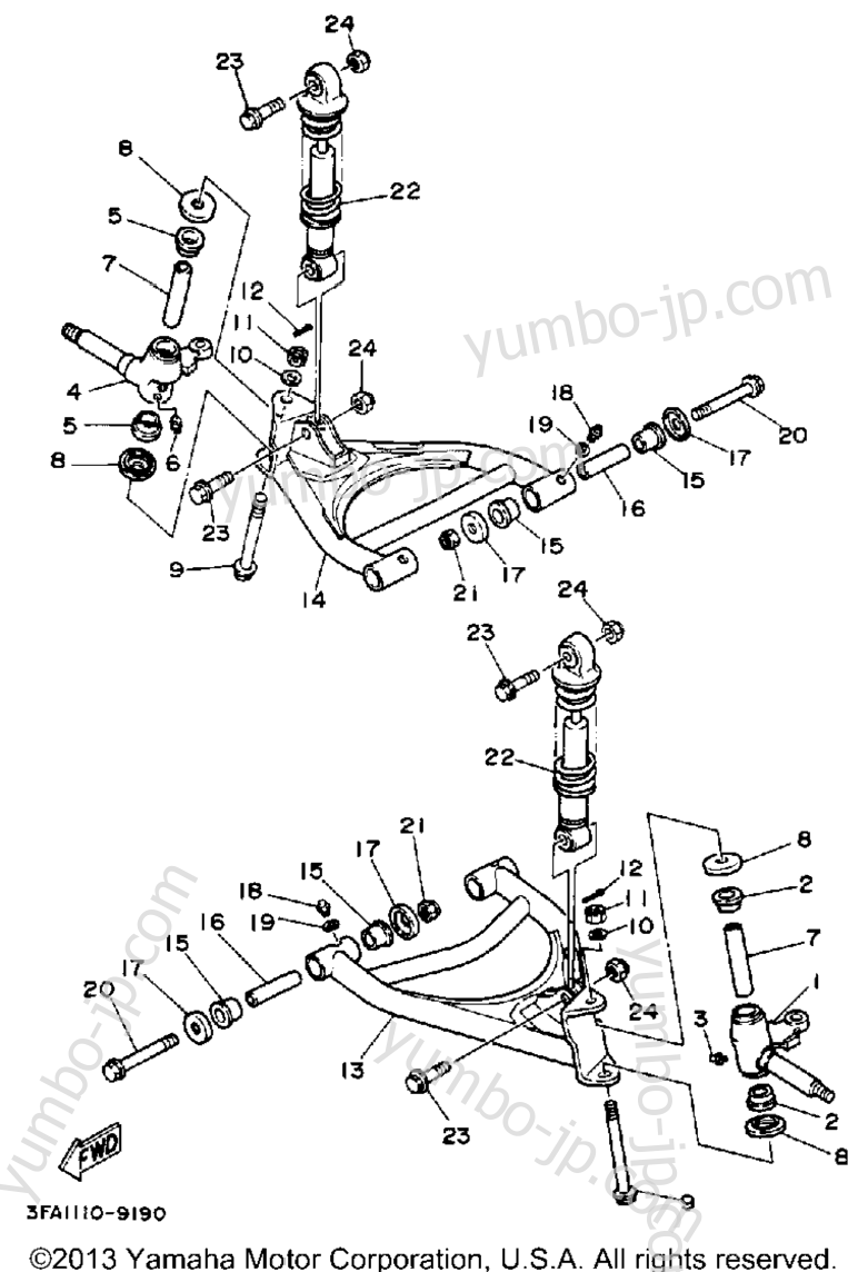 Front Suspension for ATVs YAMAHA BREEZE (YFA1W) 1989 year
