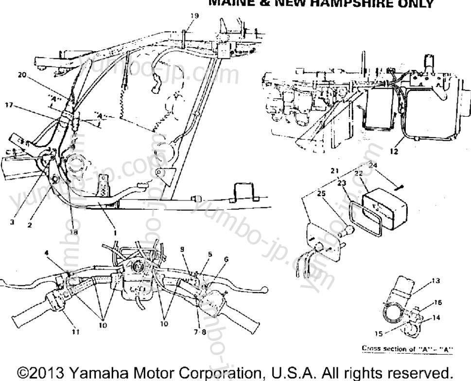 Taillight Kit Maine & New Hampshire Only для квадроциклов YAMAHA YFB250E_MN 1993 г.