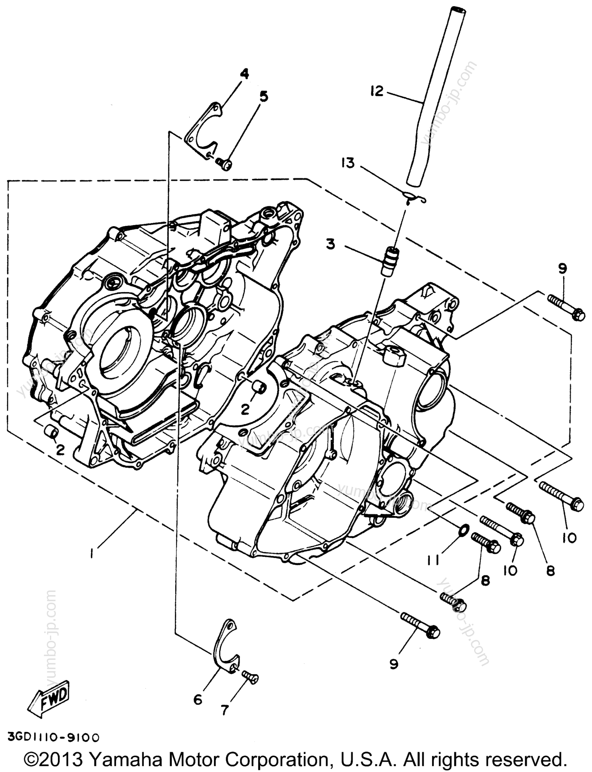 Крышка картера для квадроциклов YAMAHA WARRIOR (YFM350XF_M) 1994 г.