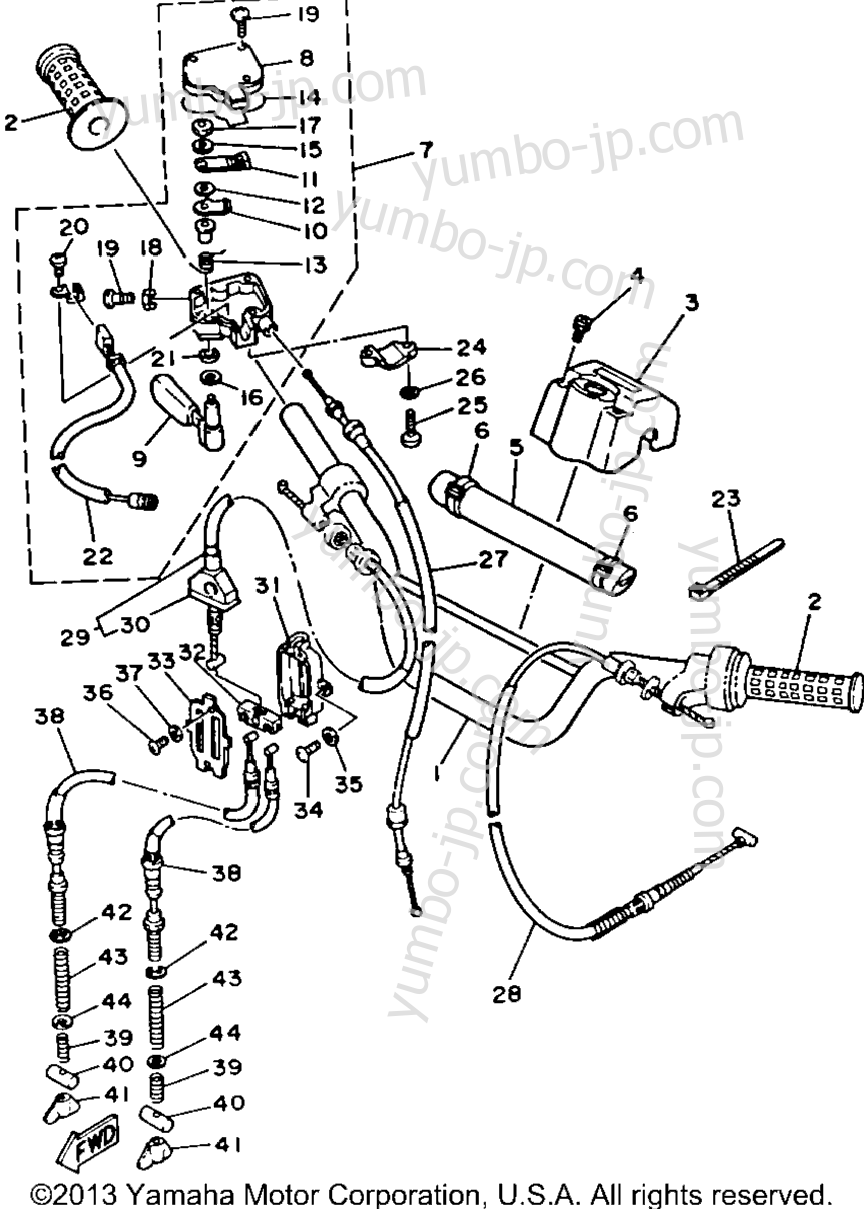 Handlebar Cable для квадроциклов YAMAHA BLASTER (YFS200D) 1992 г.