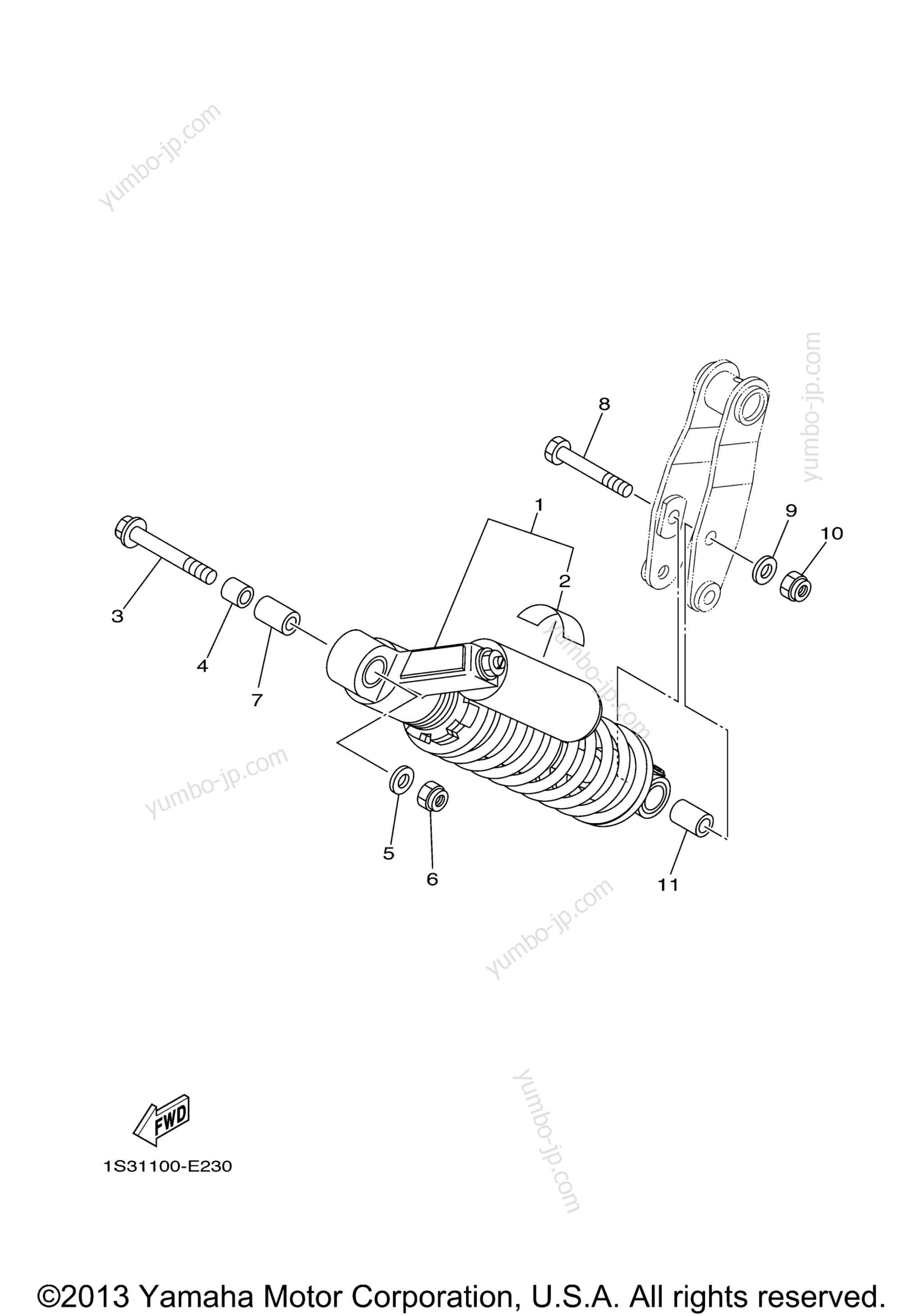 Rear Suspension for ATVs YAMAHA RAPTOR 700 SPECIAL EDITION (YFM70RSEY) 2009 year