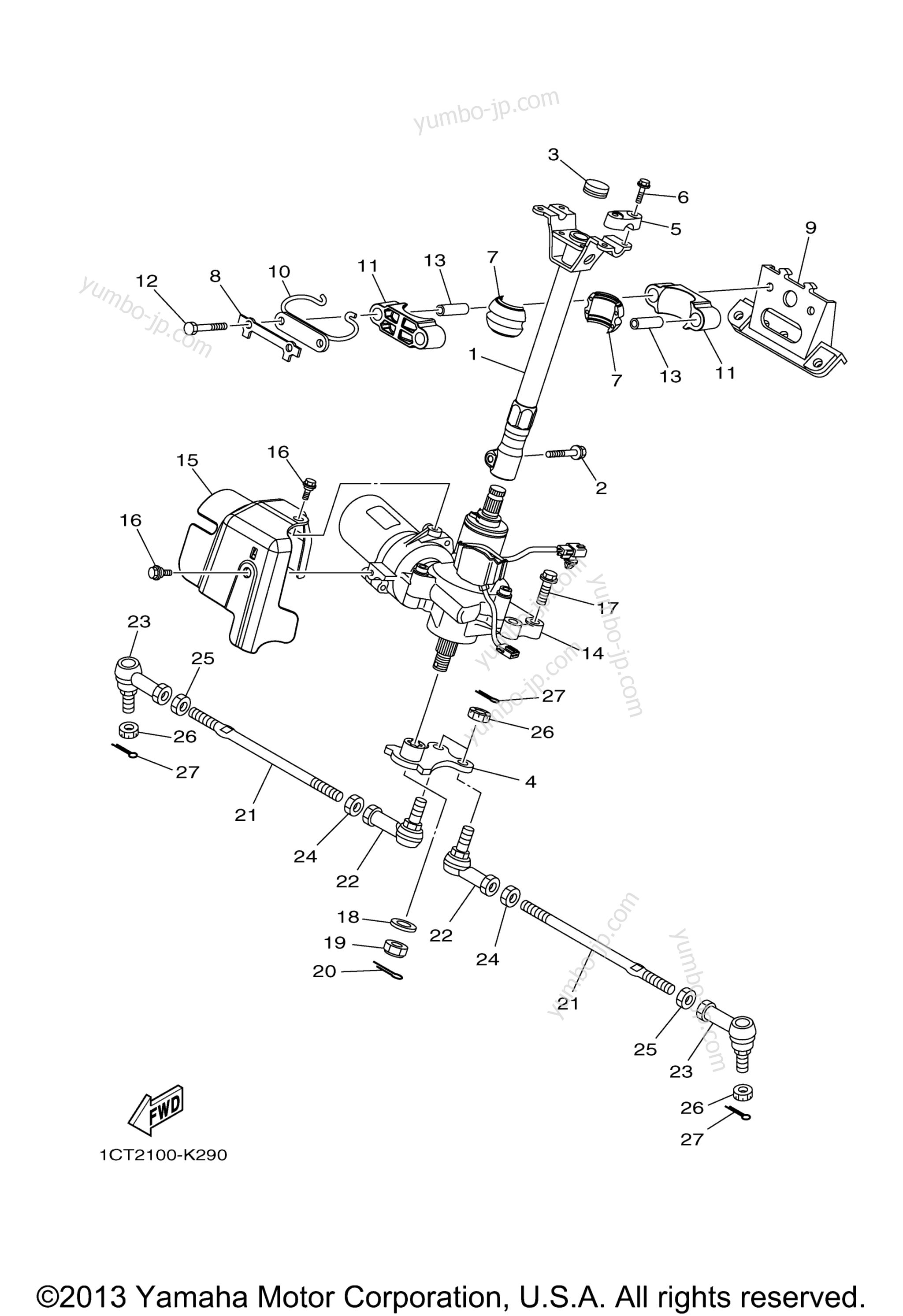 Steering для квадроциклов YAMAHA GRIZZLY 450 EPS 4WD HUNTER (YFM45FGPHB) 2012 г.