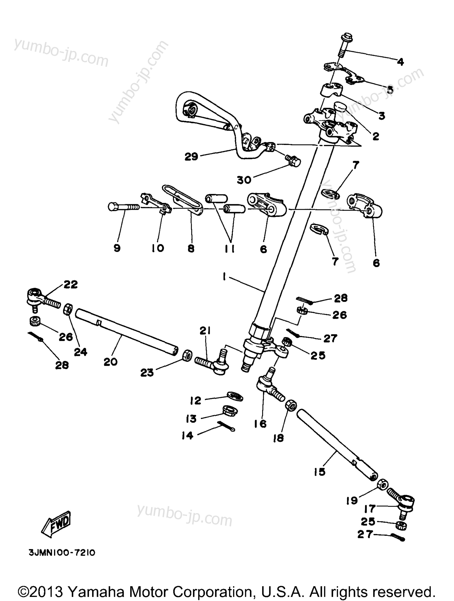 Steering для квадроциклов YAMAHA BLASTER (YFS200J_MN) 1997 г.