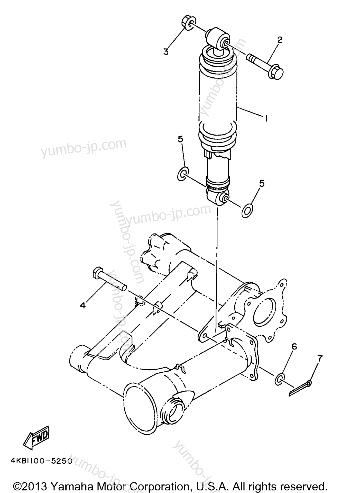 Rear Suspension для квадроциклов YAMAHA BIG BEAR 4WD (YFM350FWBK) 1998 г.