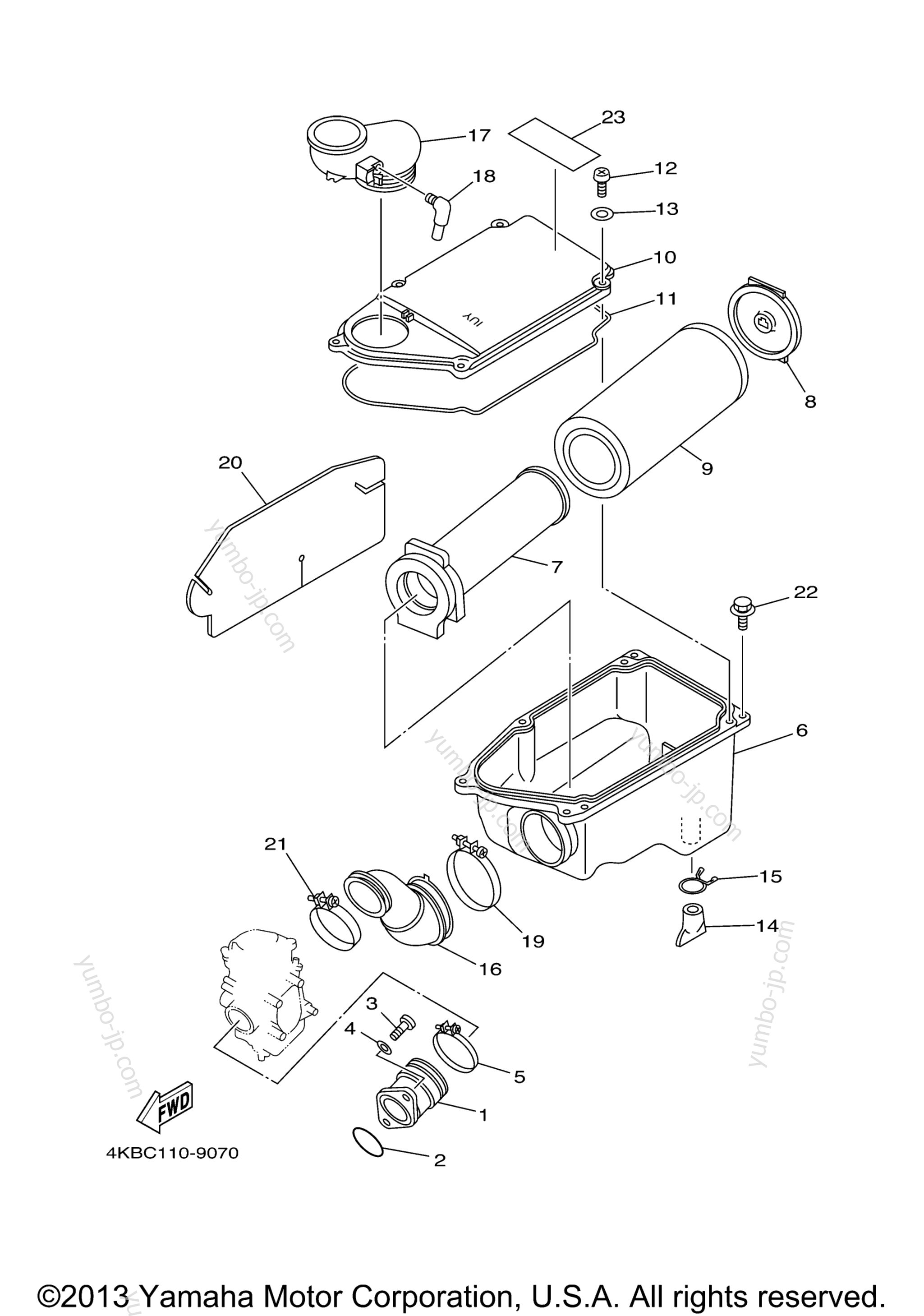 Intake for ATVs YAMAHA WOLVERINE (YFM35FXT) 2005 year