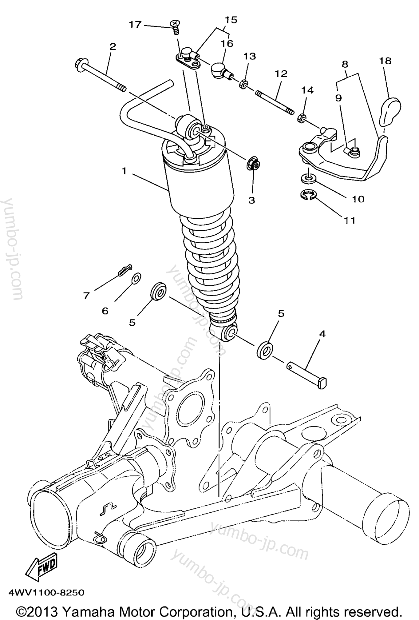Rear Suspension for ATVs YAMAHA GRIZZLY (YFM600FWAK) 1998 year