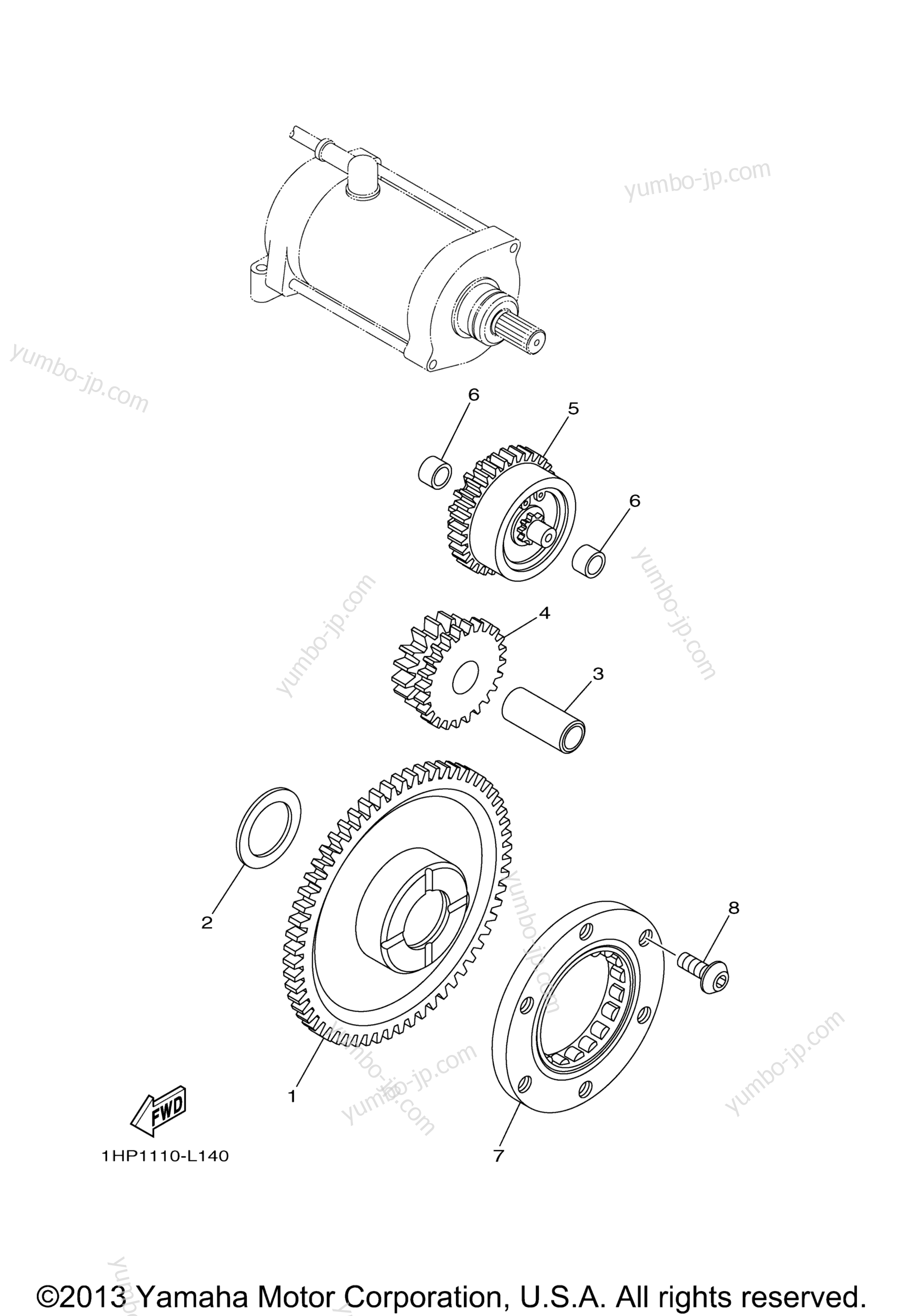 STARTER CLUTCH for ATVs YAMAHA GRIZZLY 550 FI (YFM550DEL) 2014 year