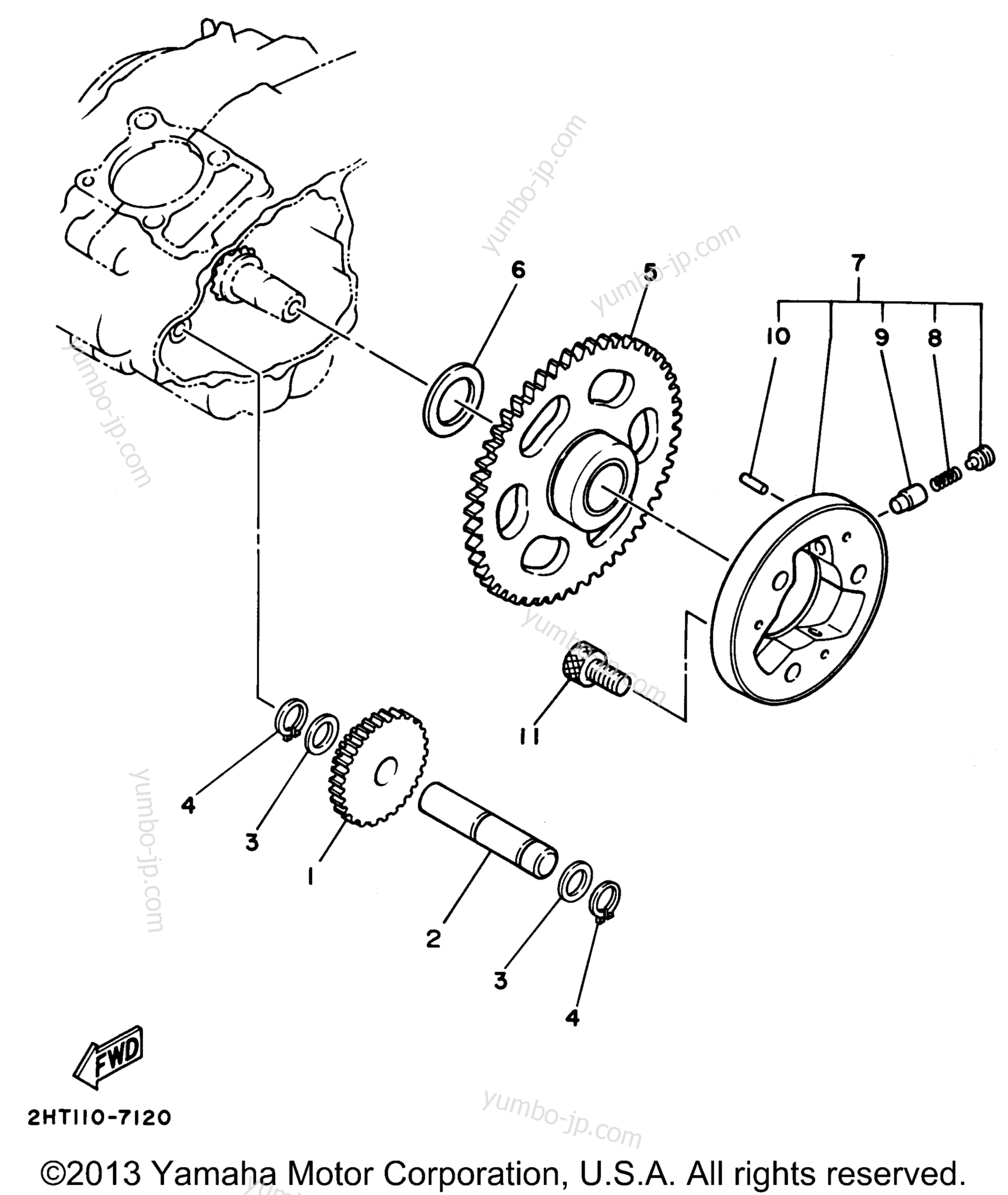 STARTER CLUTCH для квадроциклов YAMAHA TIMBERWOLF 4WD (YFB250FWG_MNH) 1995 г.