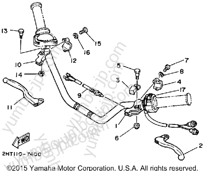 Handle Switch Lever for ATVs YAMAHA MOTO-4 (YFM225T) 1987 year