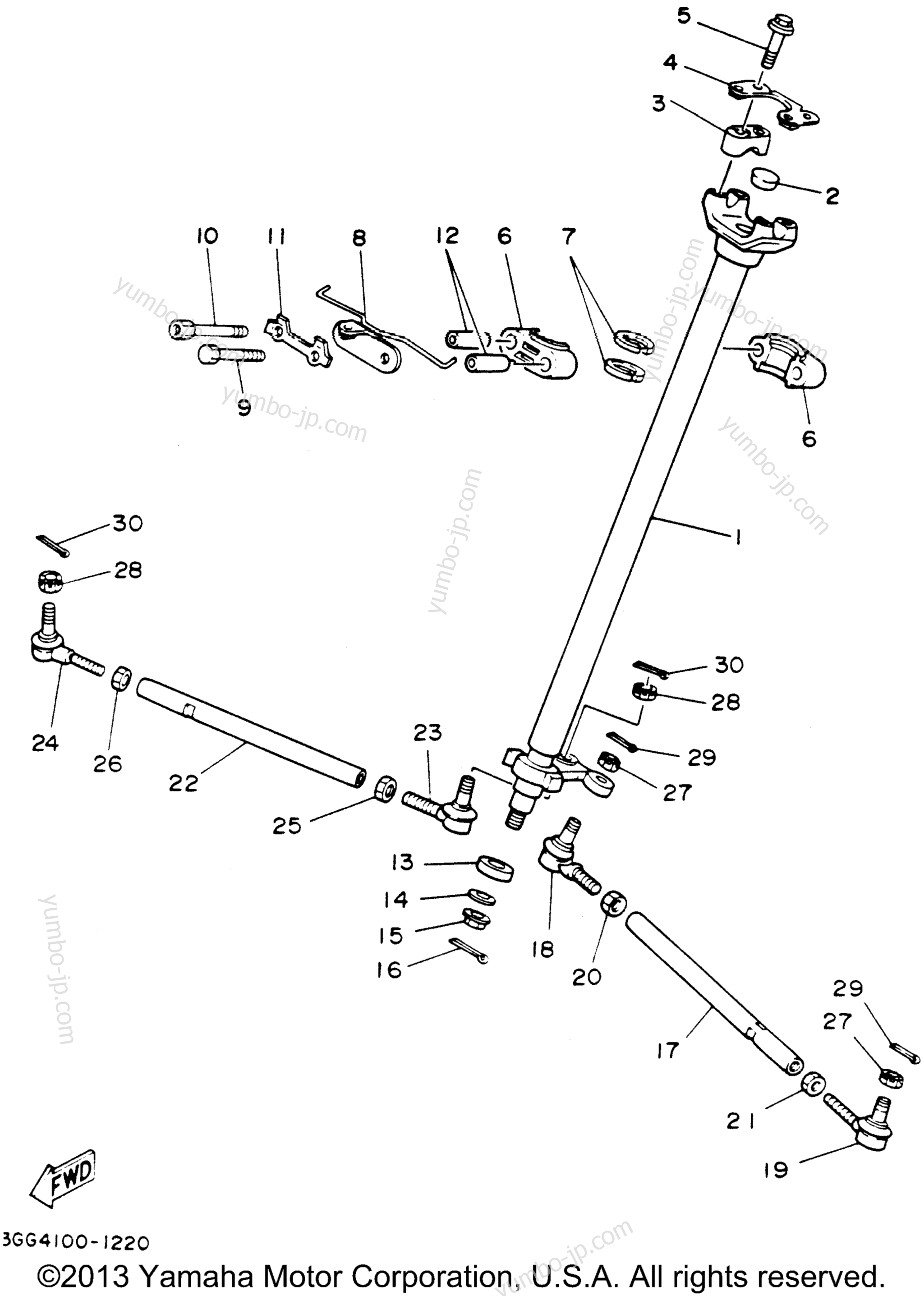 Steering для квадроциклов YAMAHA BANSHEE (YFZ350F_MN) 1994 г.