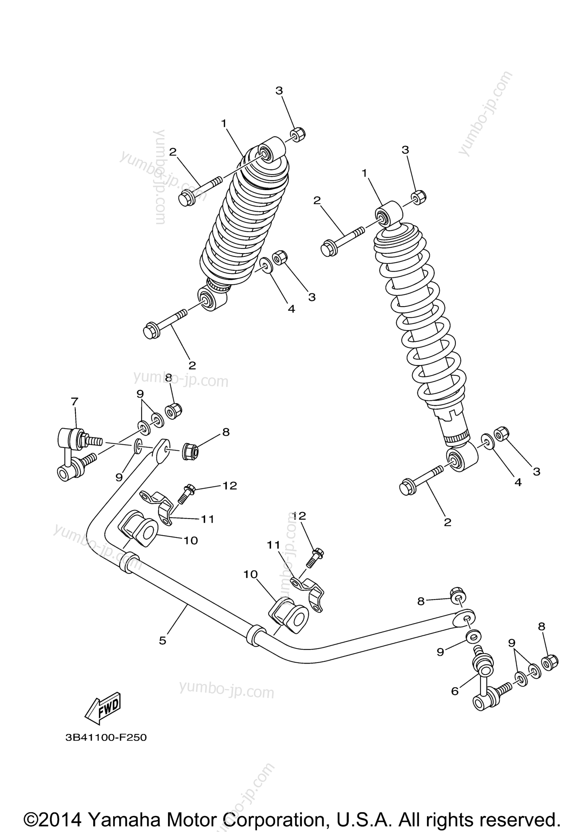 Rear Suspension для квадроциклов YAMAHA GRIZZLY FI 700 HUNTER (YFM7FGHX) 2008 г.