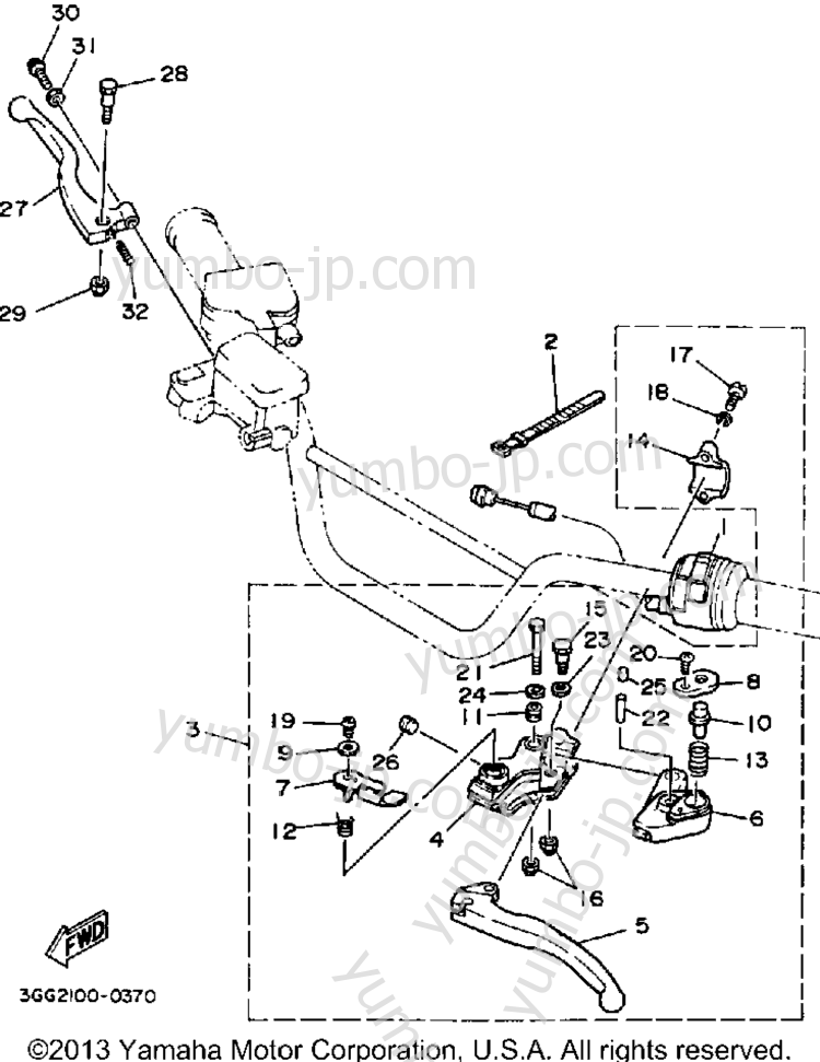 Handle Switch-Lever for ATVs YAMAHA BANSHEE (YFZ350B_MN) 1991 year