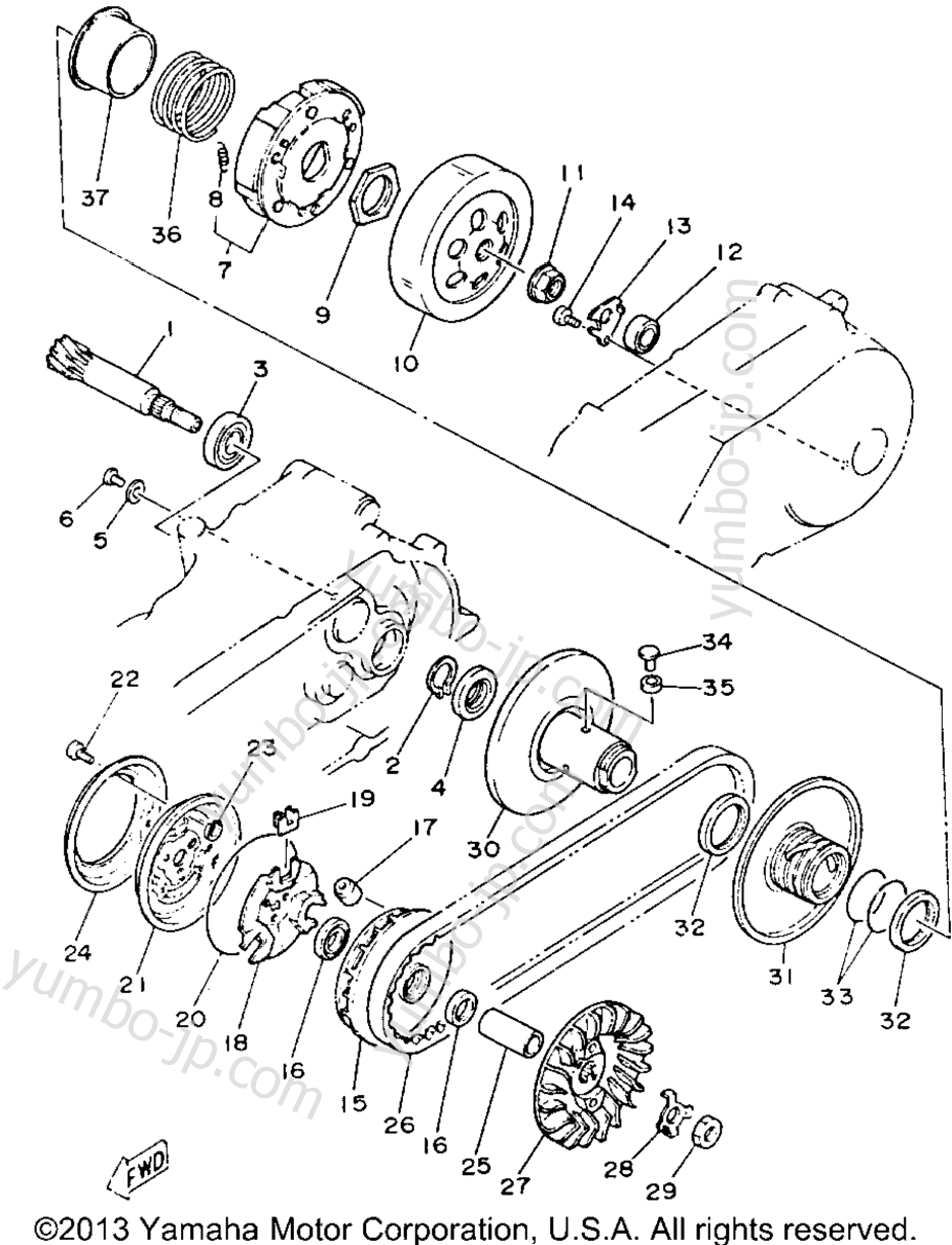 Устройство сцепления для квадроциклов YAMAHA BREEZE (YFA1E) 1993 г.