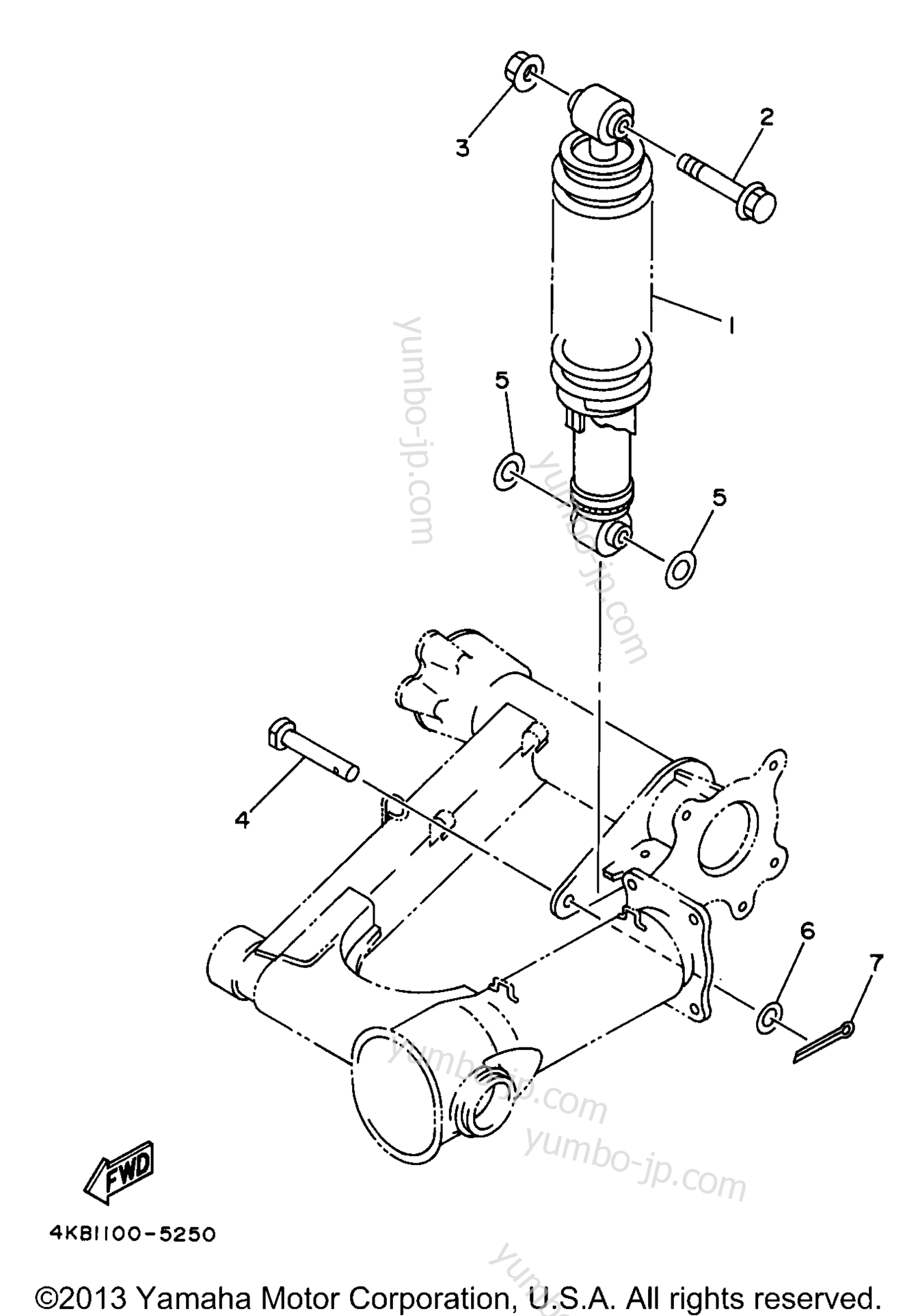 Rear Suspension для квадроциклов YAMAHA BIG BEAR 4WD (YFM350FWBJ) 1997 г.