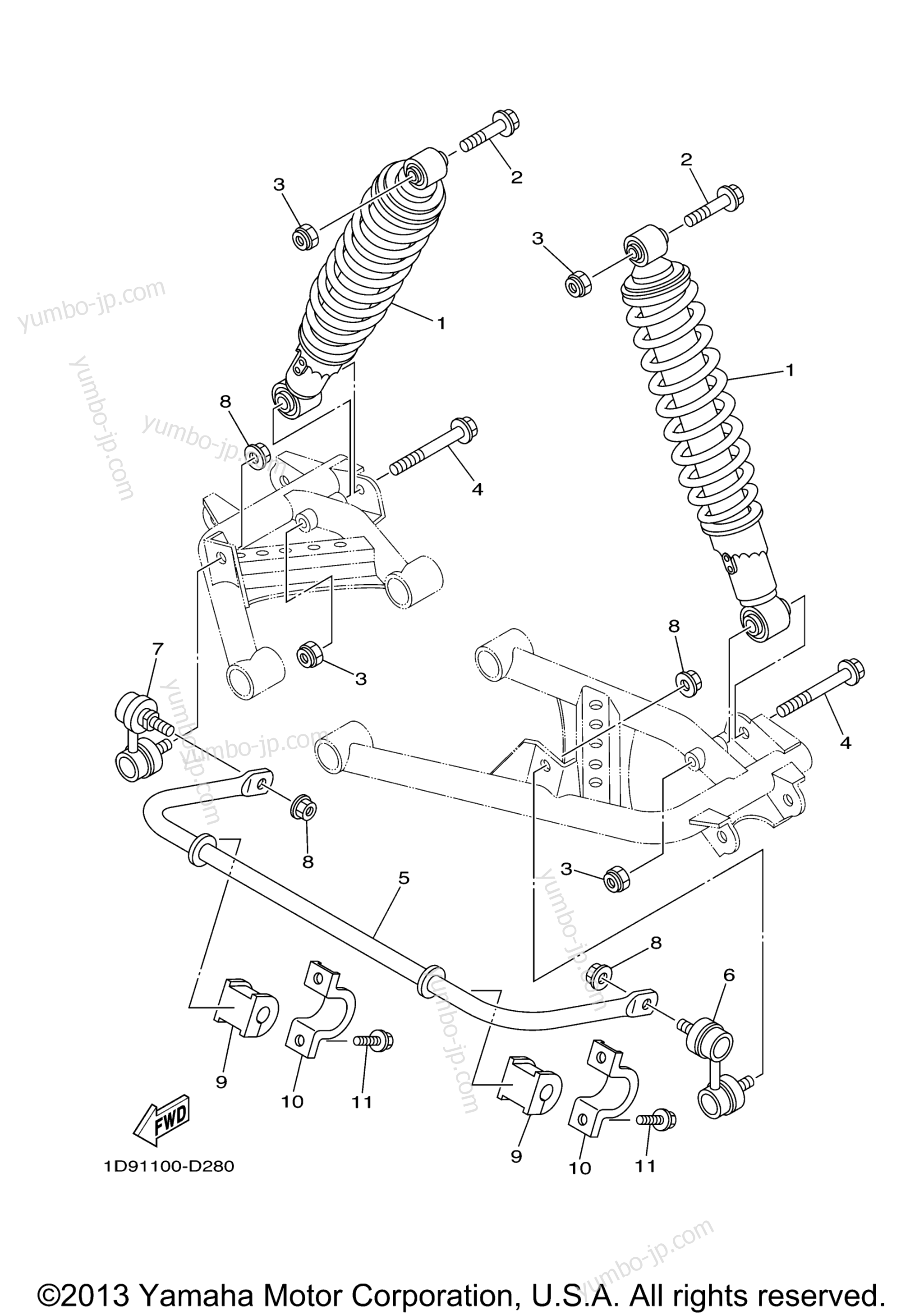 Rear Suspension for ATVs YAMAHA GRIZZLY 350 IRS HUNTER (YFM35FGIHW) 2007 year