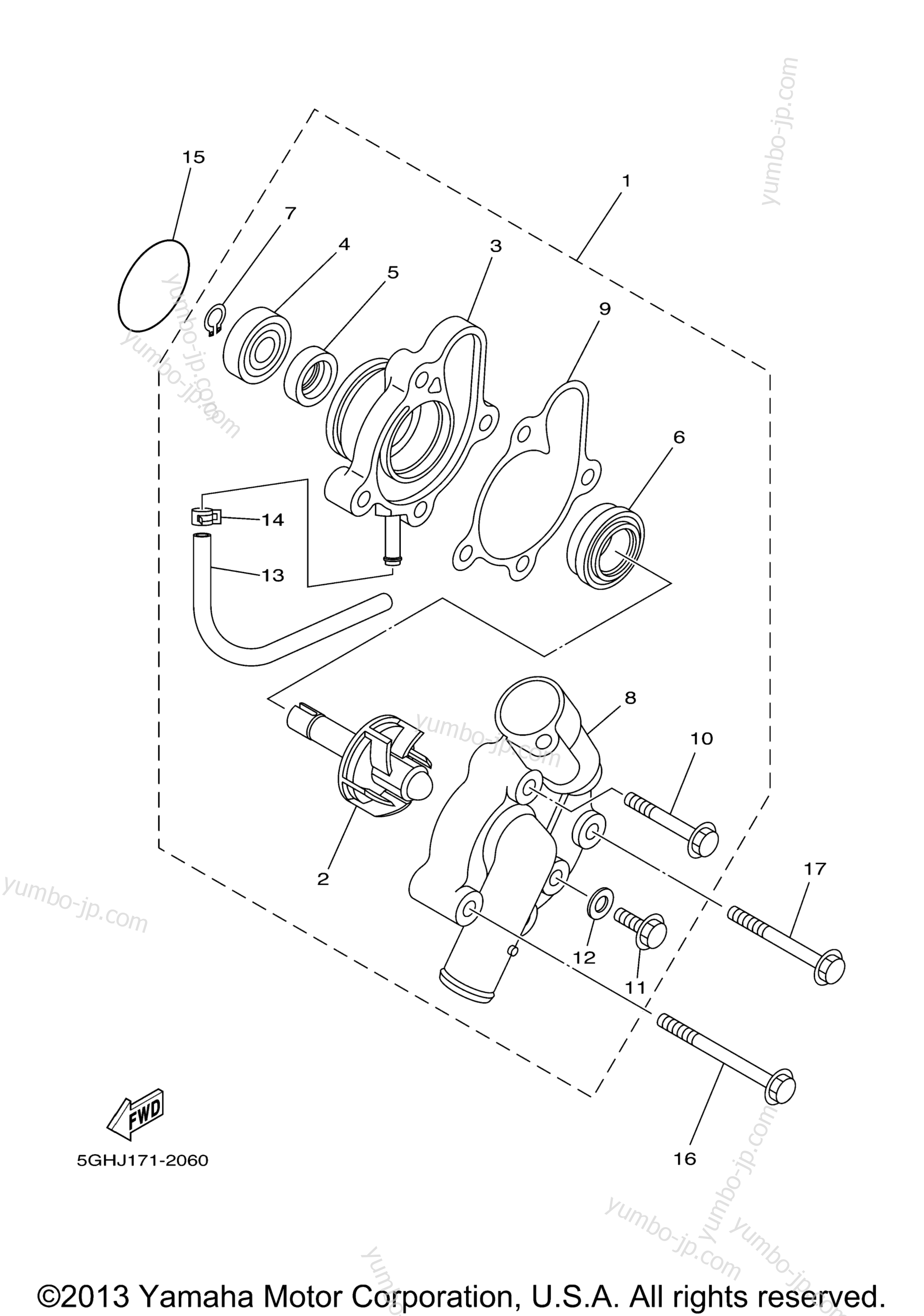 WATER PUMP for ATVs YAMAHA KODIAK 400 4WD HUNTER (YFM4FAHV) 2006 year