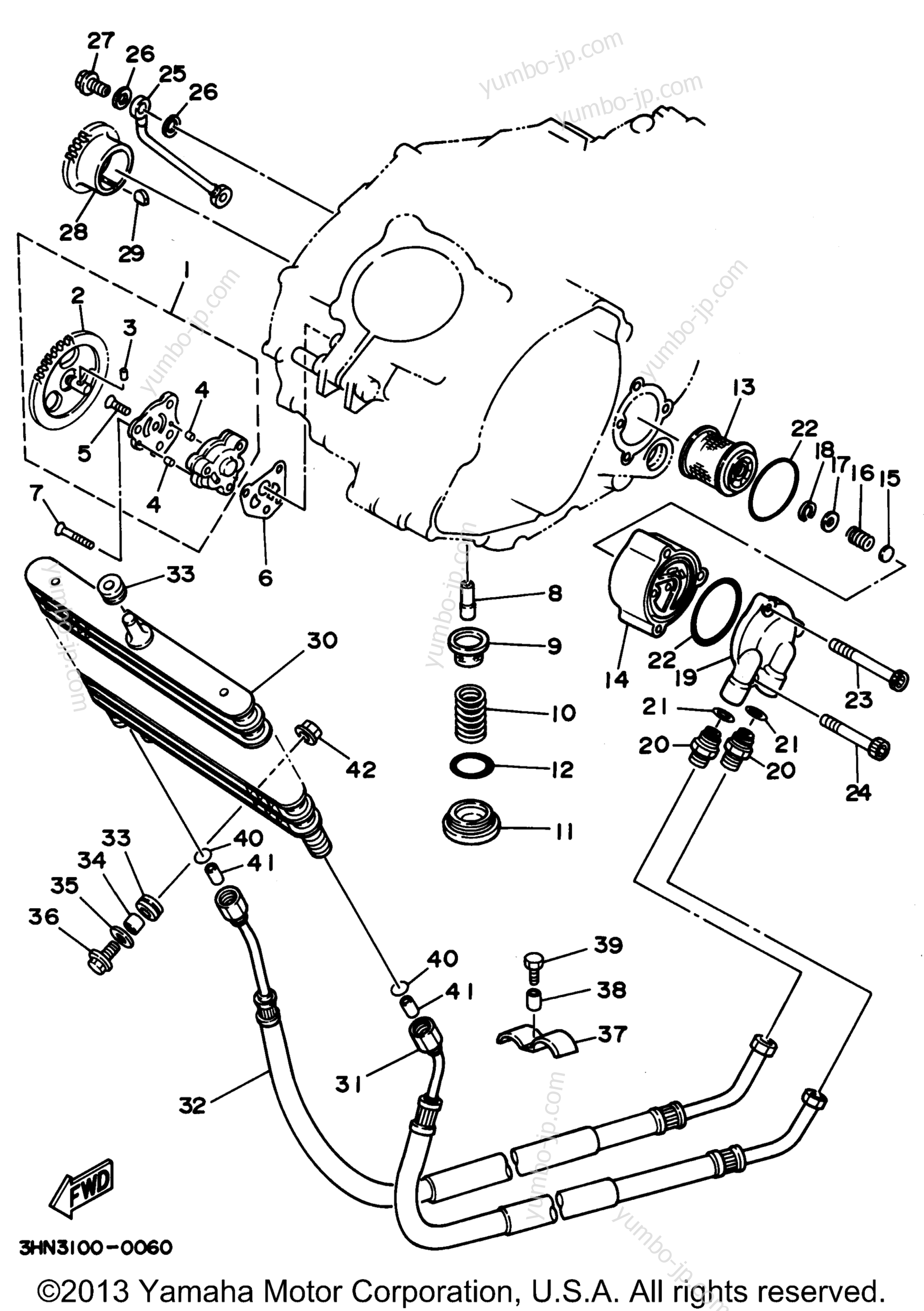 Масляный насос для квадроциклов YAMAHA BIG BEAR 4WD (YFM350FWG) 1995 г.