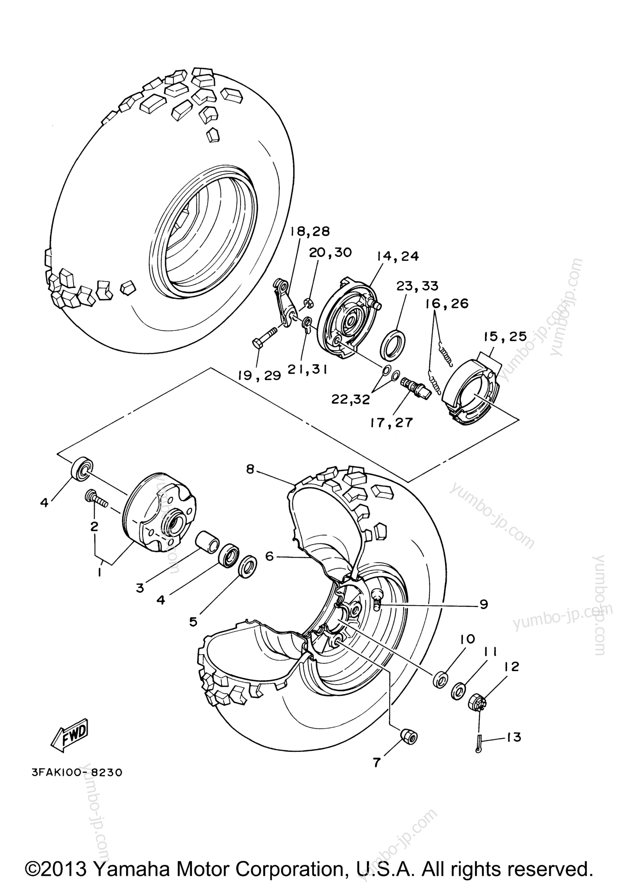 FRONT WHEEL для квадроциклов YAMAHA BREEZE (YFA1MC) CA 2000 г.