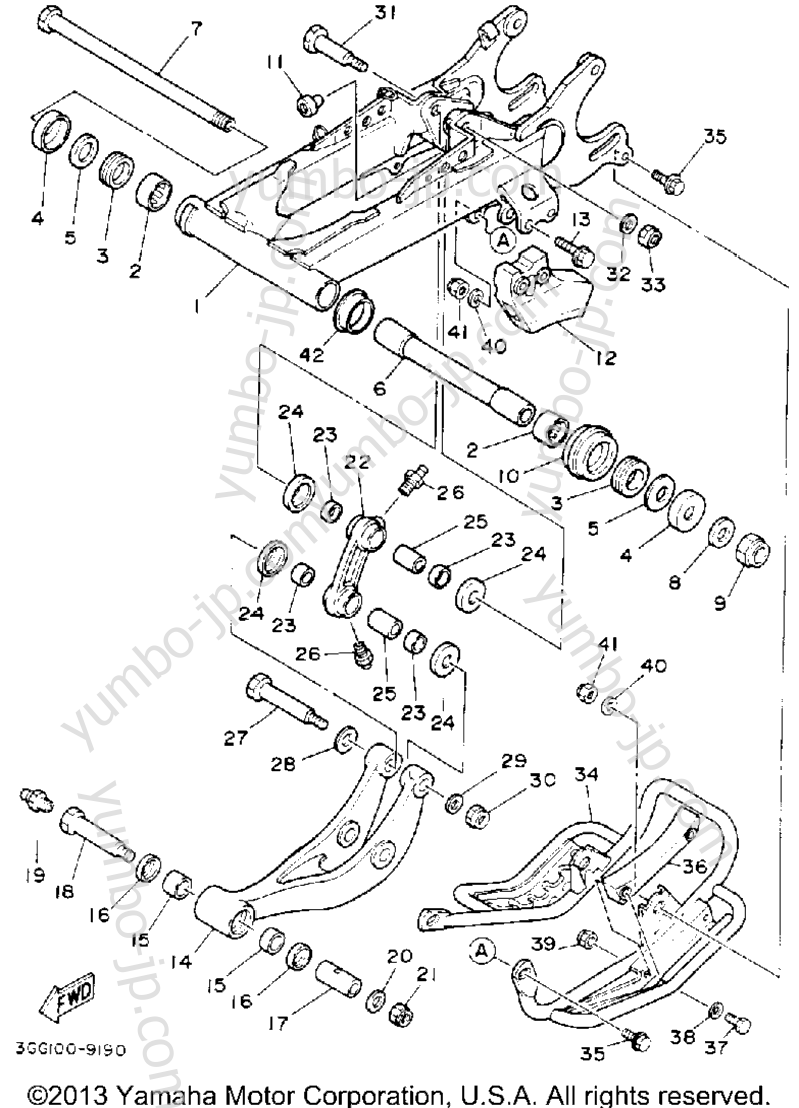 Swing Arm для квадроциклов YAMAHA BANSHEE (YFZ350D_MN) 1992 г.