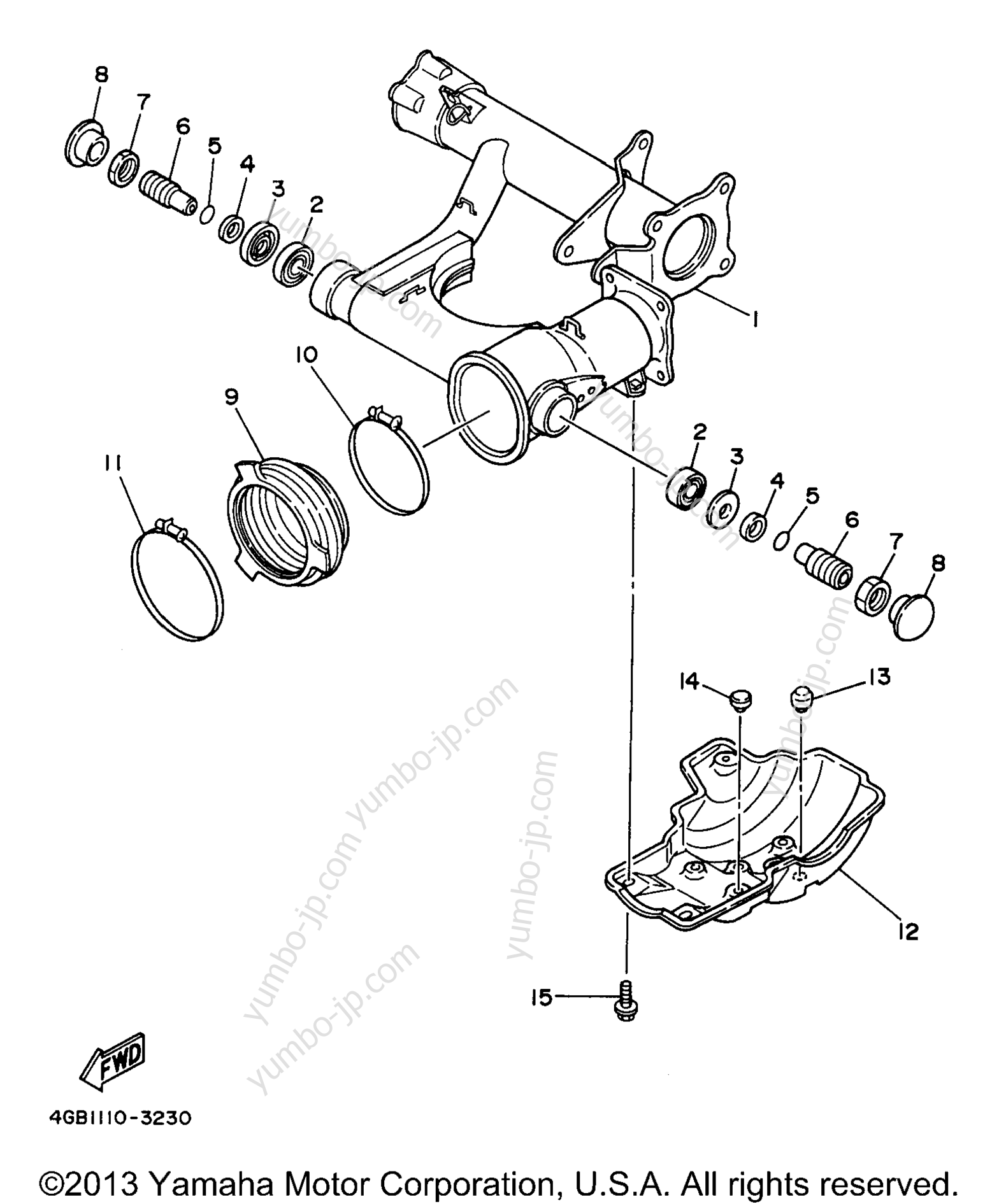 REAR ARM для квадроциклов YAMAHA BIG BEAR 2WD (YFM350UK) 1998 г.
