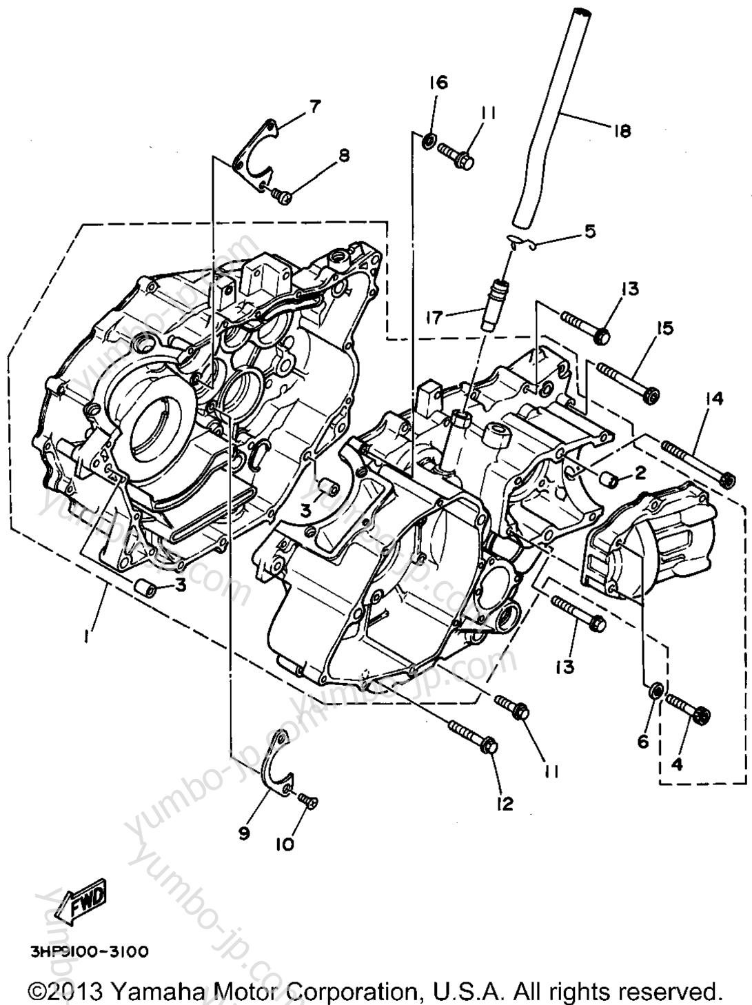 Крышка картера для квадроциклов YAMAHA MOTO-4 (YFM350ERG) 1995 г.
