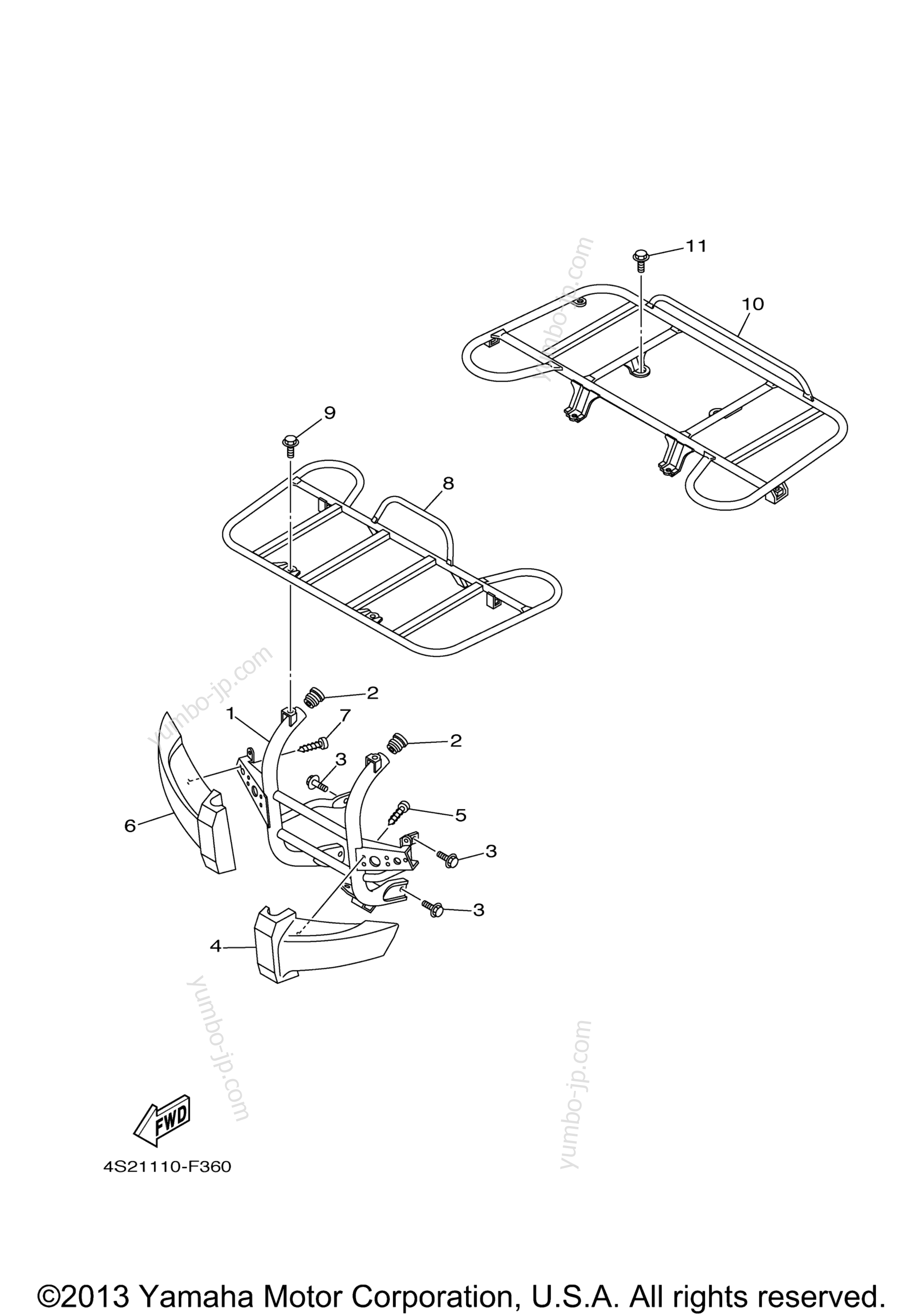 Guard for ATVs YAMAHA GRIZZLY 350 IRS 4WD (YFM35FGIX) 2008 year