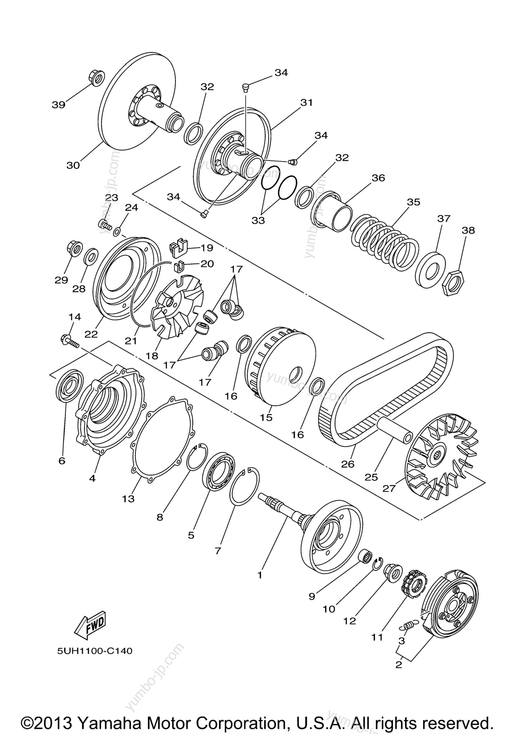 CLUTCH for ATVs YAMAHA GRIZZLY 350 IRS 4WD (YFM35FGIX) 2008 year