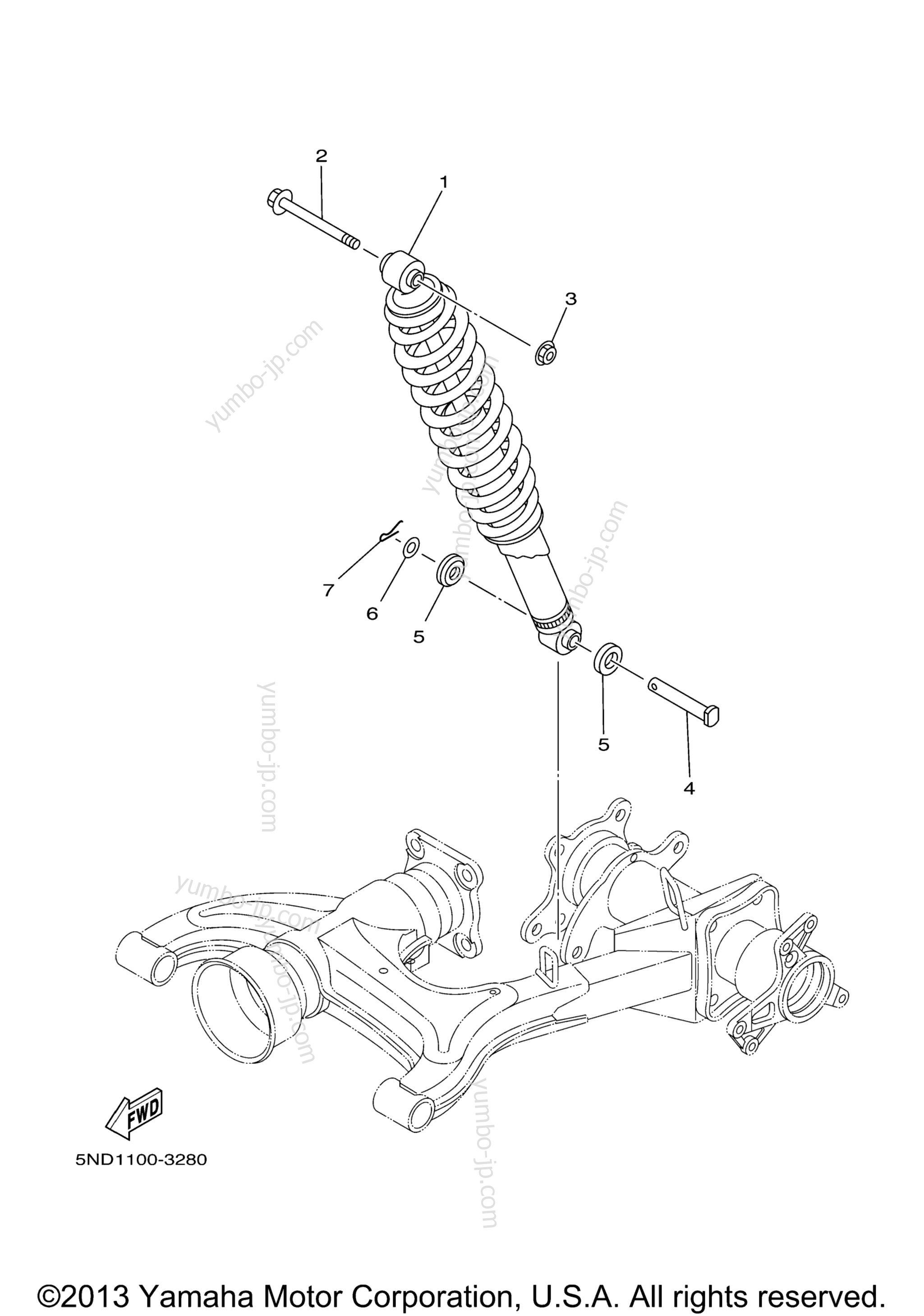 Rear Suspension для квадроциклов YAMAHA WOLVERINE 450 4X4 SPORT (YFM45FXW) 2007 г.