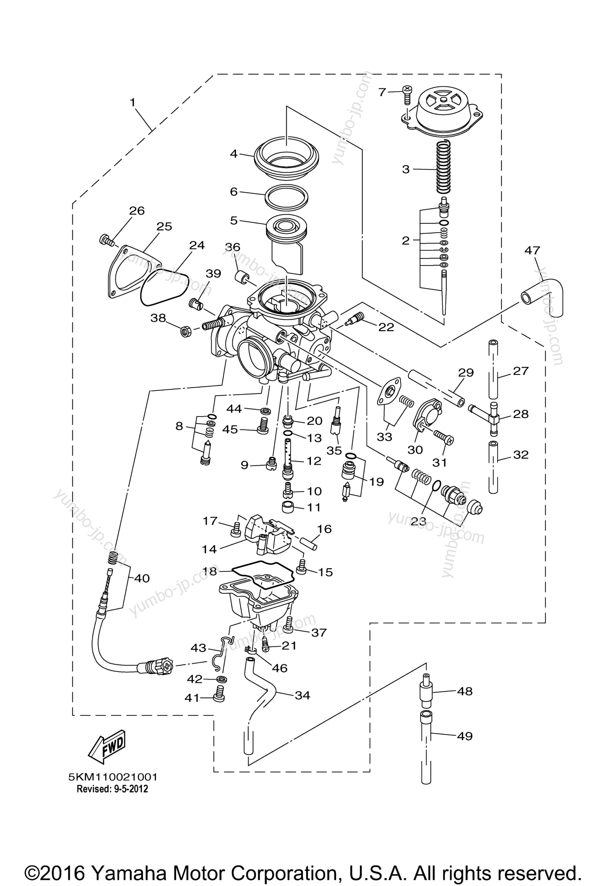 CARBURETOR for ATVs YAMAHA GRIZZLY 660 HUNTER (YFM66FAHT) 2005 year