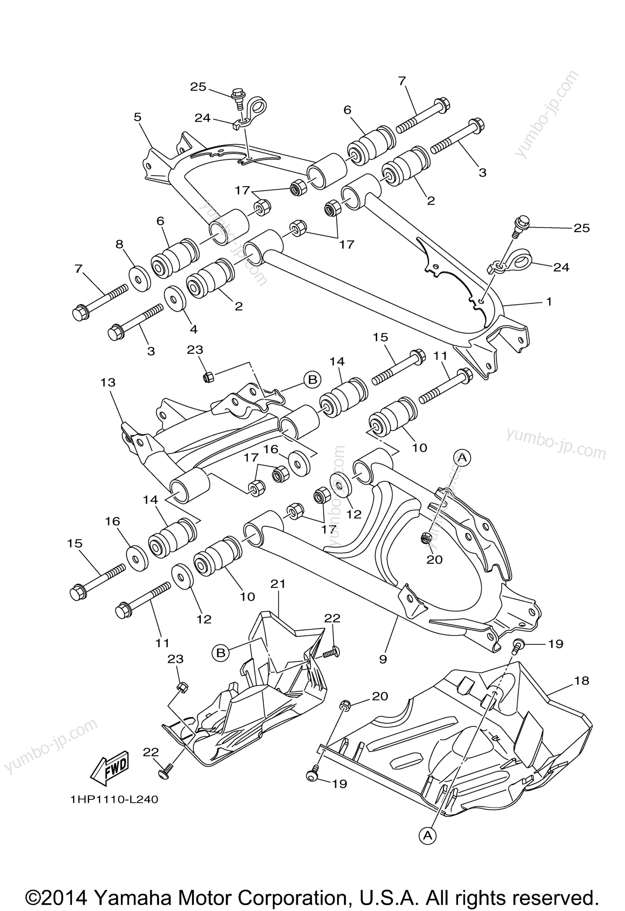 REAR ARM for ATVs YAMAHA GRIZZLY 550 4WD HUNTER (YFM5FGHB) 2012 year