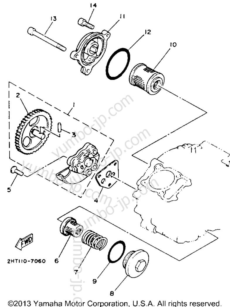 OIL PUMP for ATVs YAMAHA YFB250E_MN 1993 year