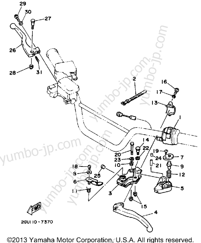 Handle Switch - Lever for ATVs YAMAHA BANSHEE (YFZ350U) 1988 year