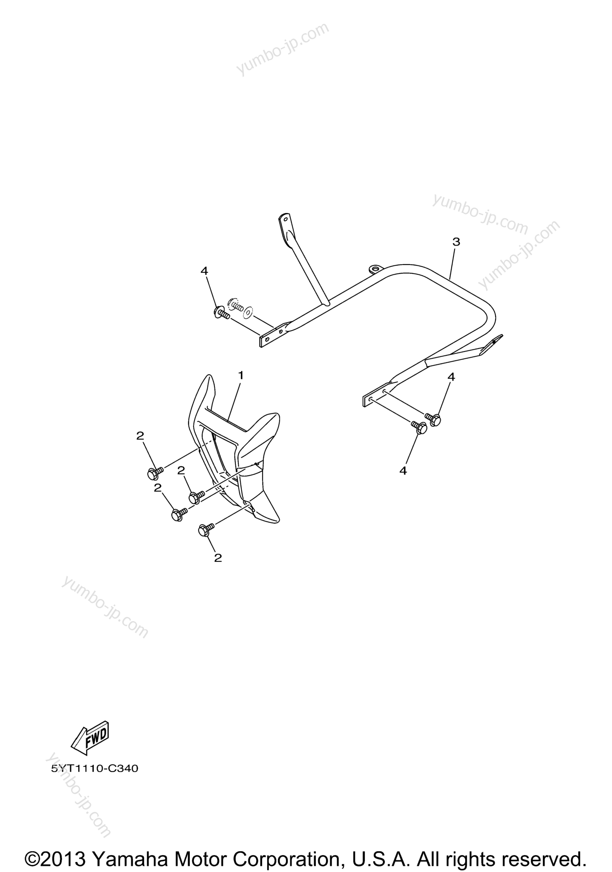 Guard for ATVs YAMAHA RAPTOR 350 (YFM35RW) 2007 year