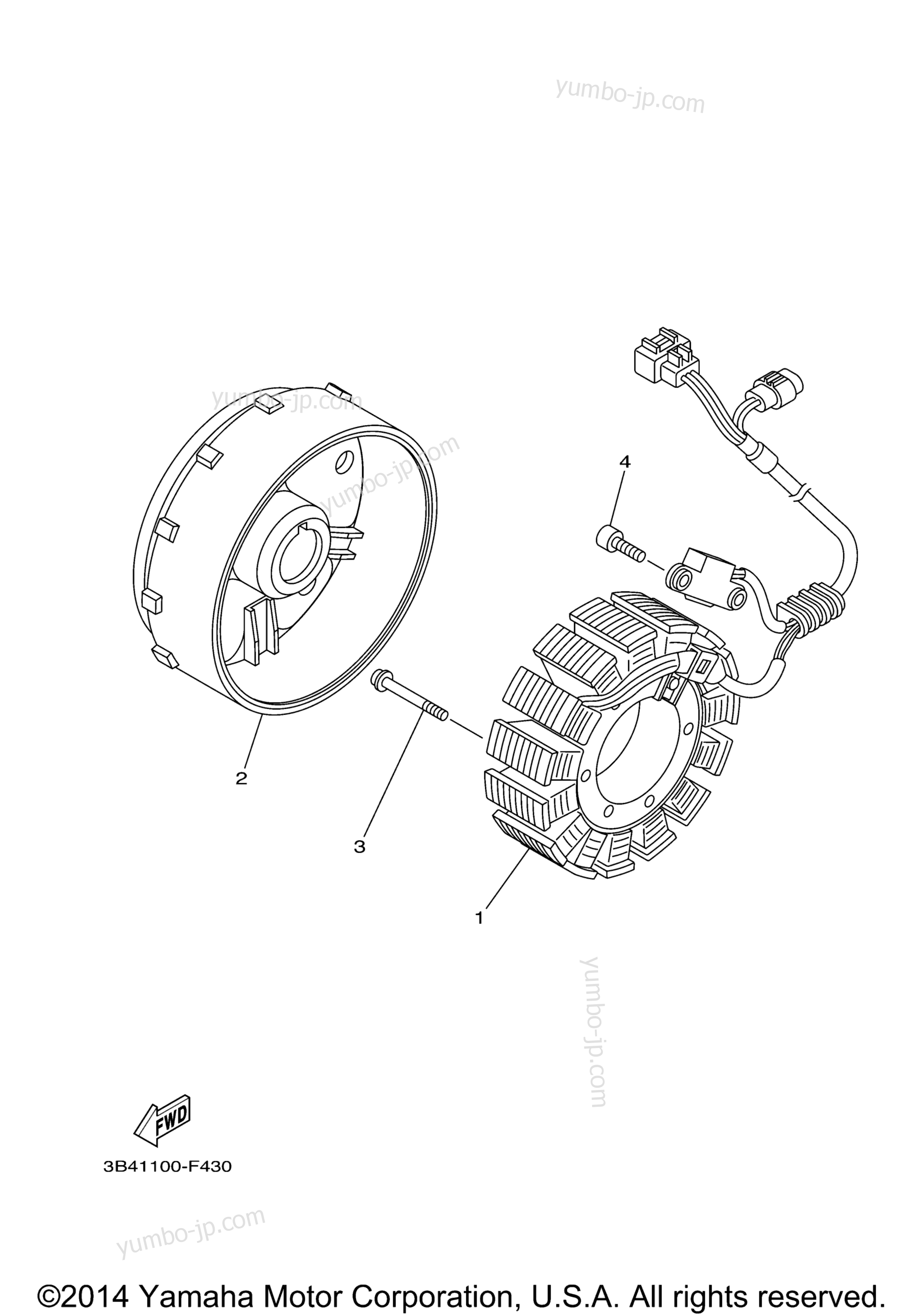 GENERATOR for ATVs YAMAHA GRIZZLY 700 FI EPS DUCKS UNLIMITED (YFM7FGPDUY) 2009 year