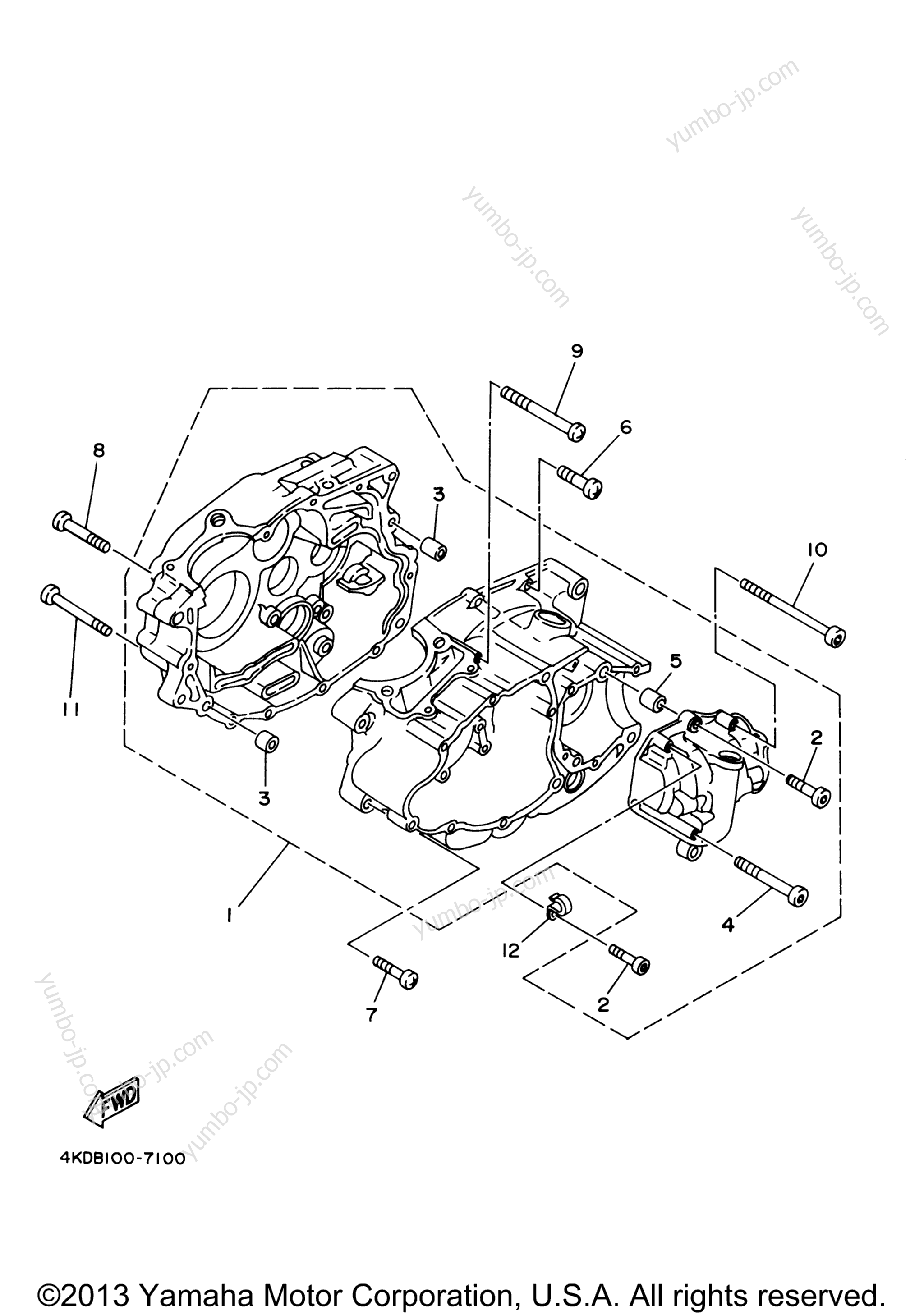 Крышка картера для квадроциклов YAMAHA TIMBERWOLF 4WD (YFB250FWM) 2000 г.