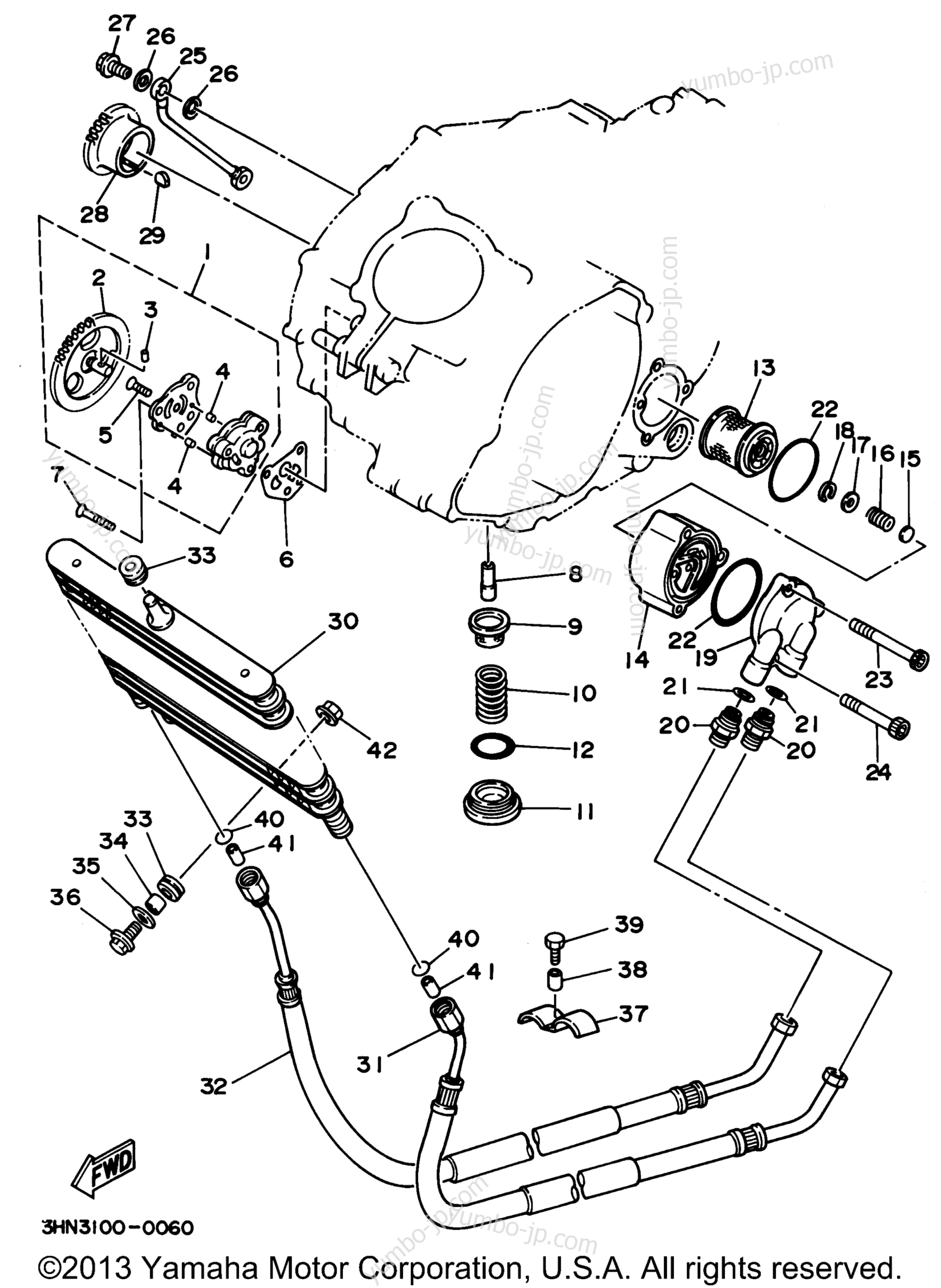 Масляный насос для квадроциклов YAMAHA BIG BEAR 4WD (YFM350FWF) 1994 г.