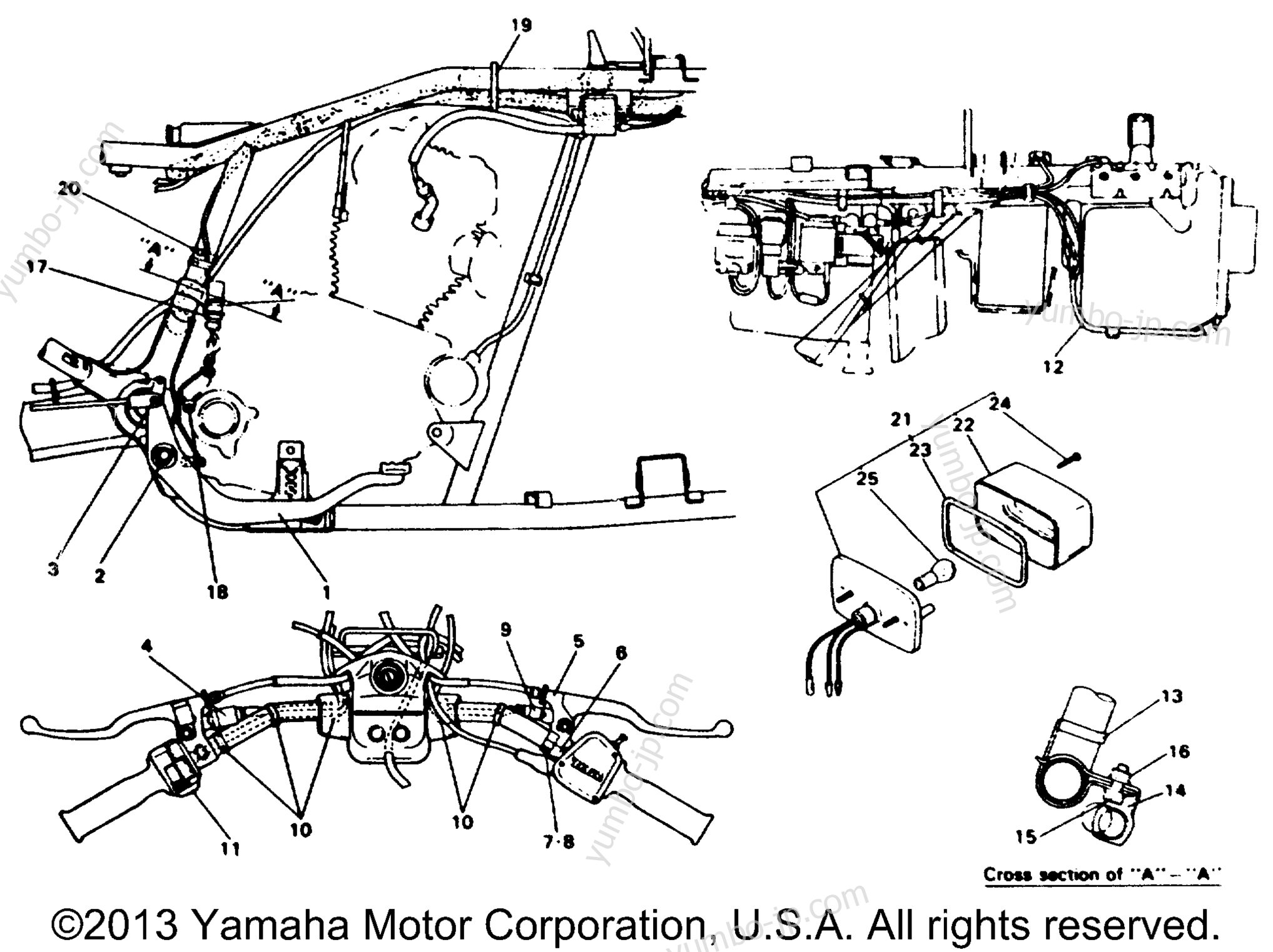 Taillight Kit Maine New Hampshire for ATVs YAMAHA TIMBERWOLF (YFB250UK) 1998 year